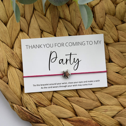 CLEARANCE - Thank You For Coming To My Party Wish Bracelet