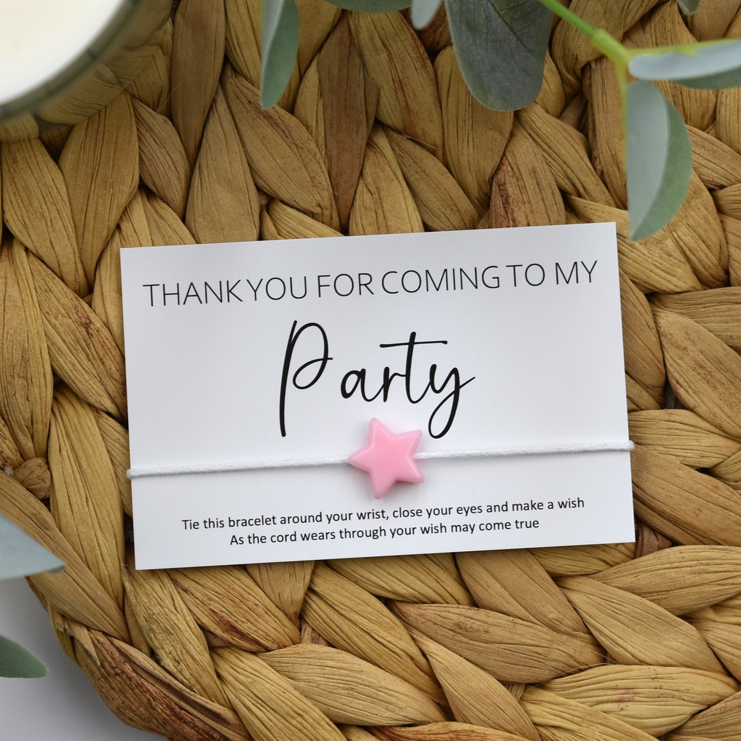 Thank You For Coming To My Party Wish Bracelet | Pastel Star