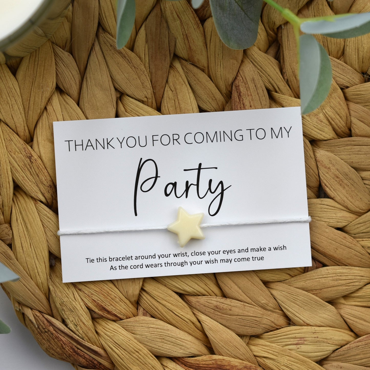 Thank You For Coming To My Party Wish Bracelet | Pastel Star