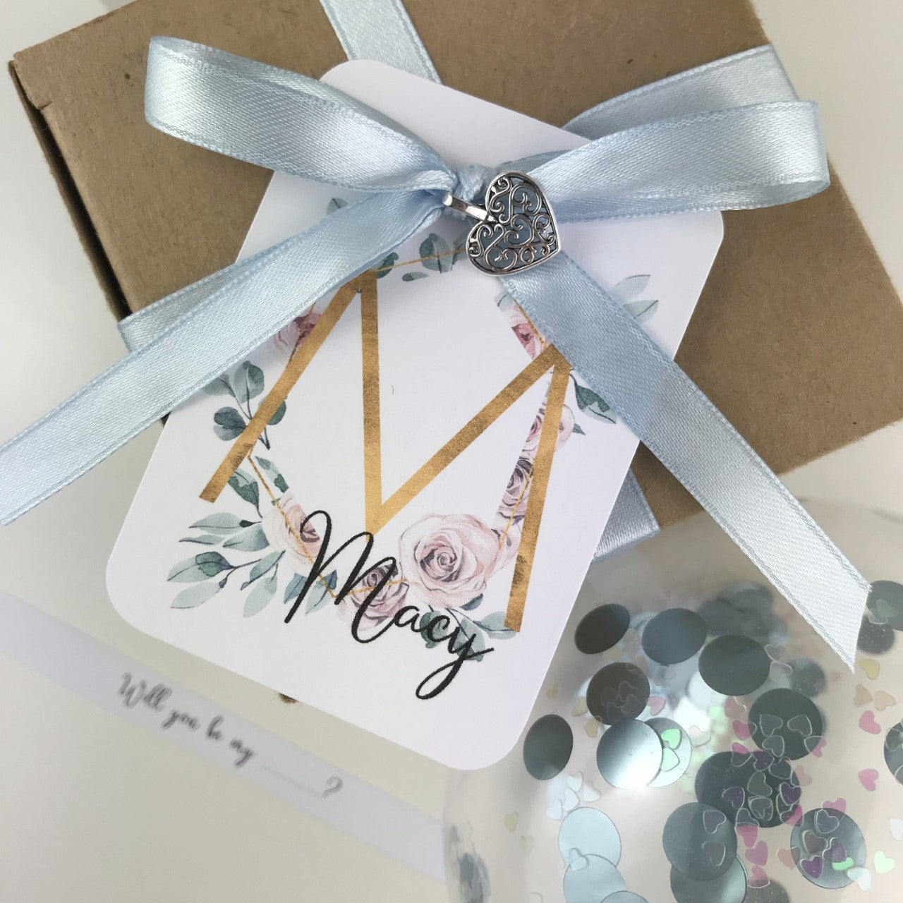 Personalised Deluxe Blue Balloon Proposal Box