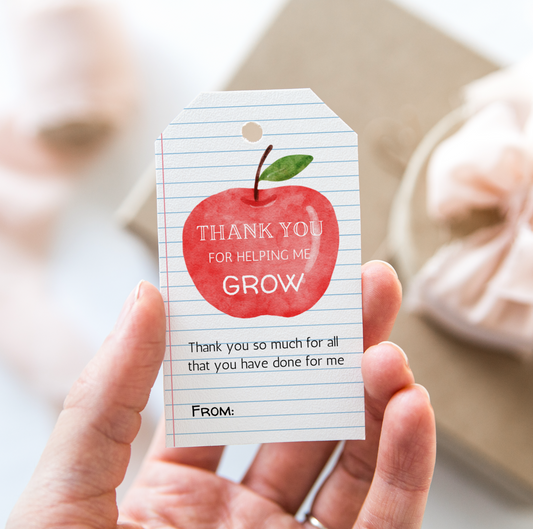 DIGITAL Thank You For Helping Me Grow Gift Tag (4001)