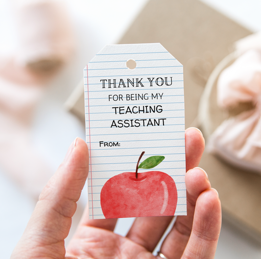 DIGITAL Teaching Assistant Thank You Gift Tag - Apple (4012)