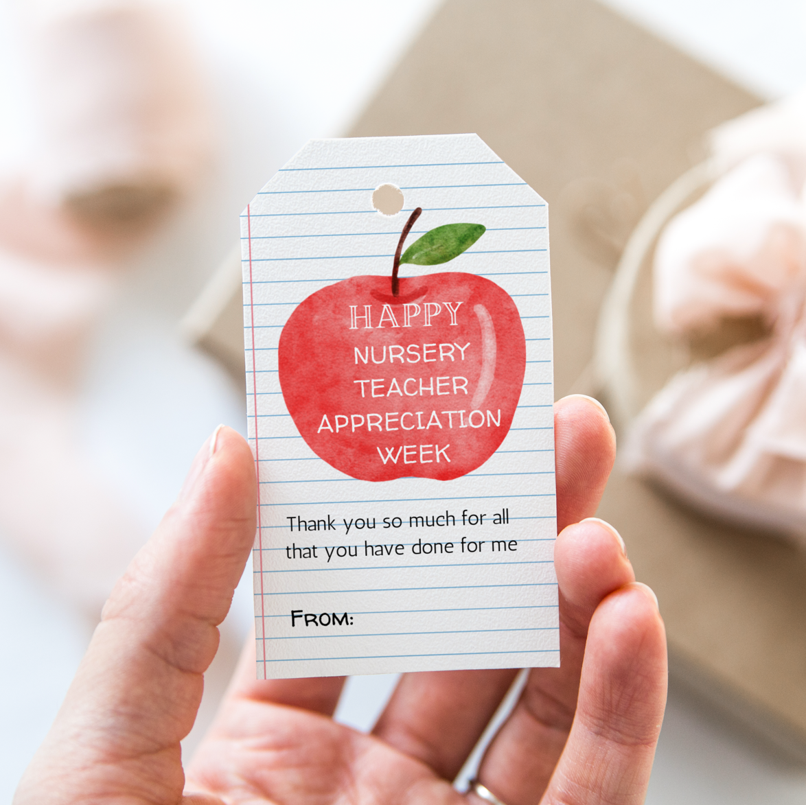 DIGITAL Teacher, Teaching Assistant, Nursery Teacher and Grow Happy Appreciation Week Gift Tag Bundle