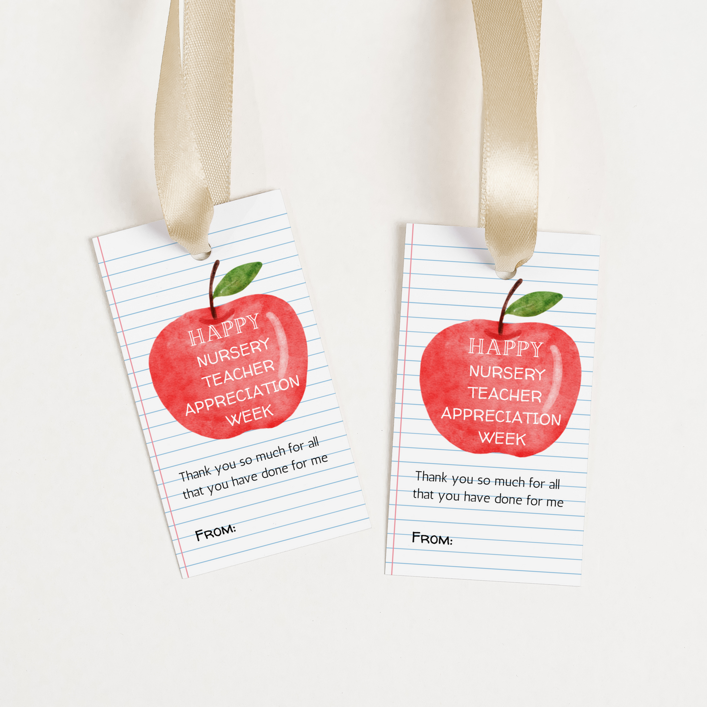 DIGITAL Happy Nursery Teacher Appreciation Week Gift Tag (4010)