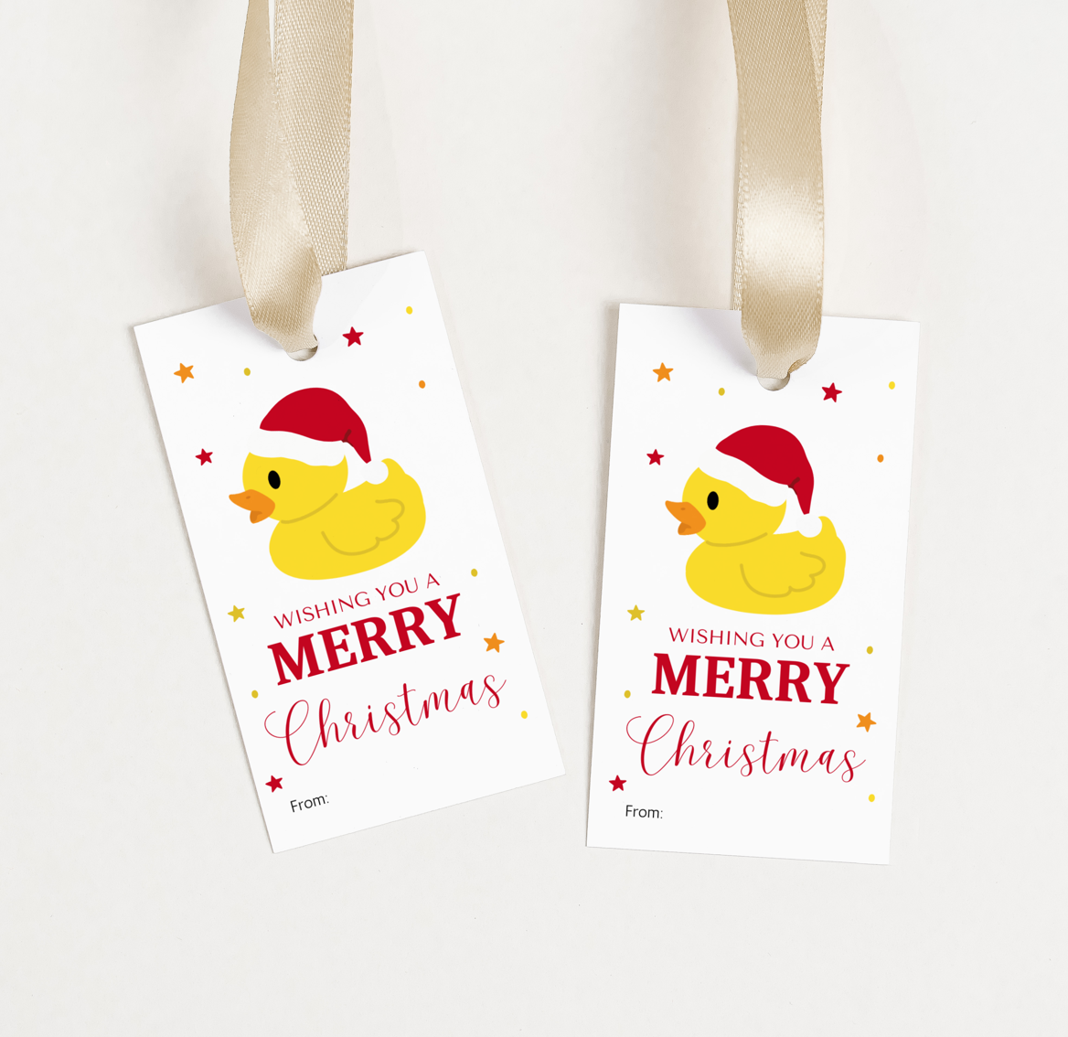 DIGITAL Duck Merry Christmas Gift Tag (1066)