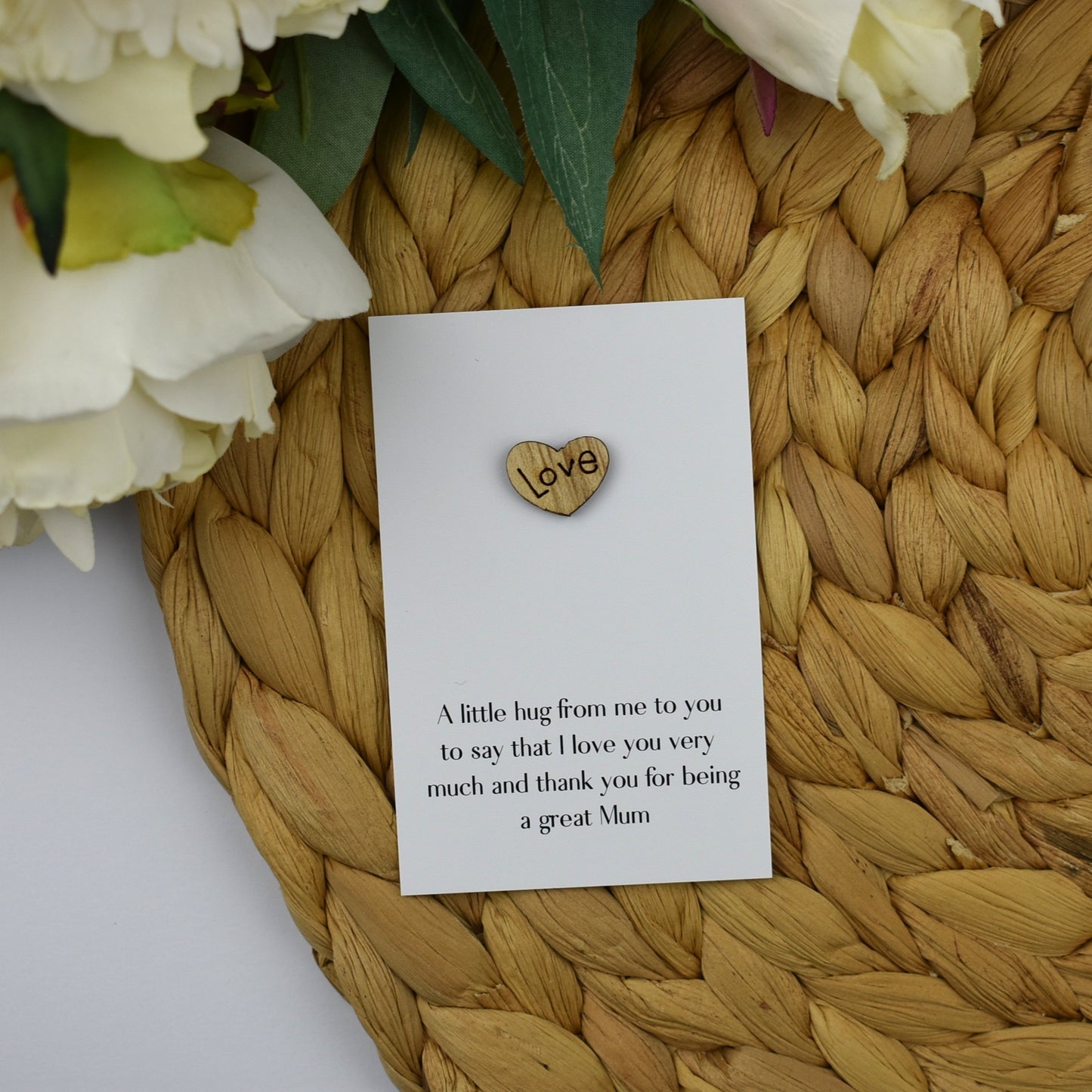 Bulk Priced | Mum Hug Pocket Hug Gift | White