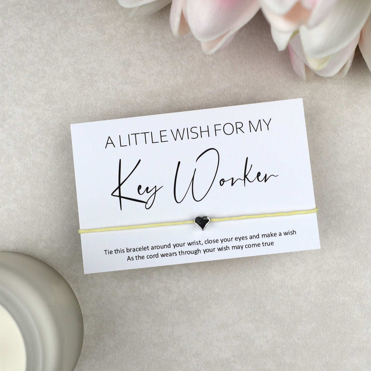 CLEARANCE  - A Little Wish For My Key Worker Wish Bracelet | Heart Charm