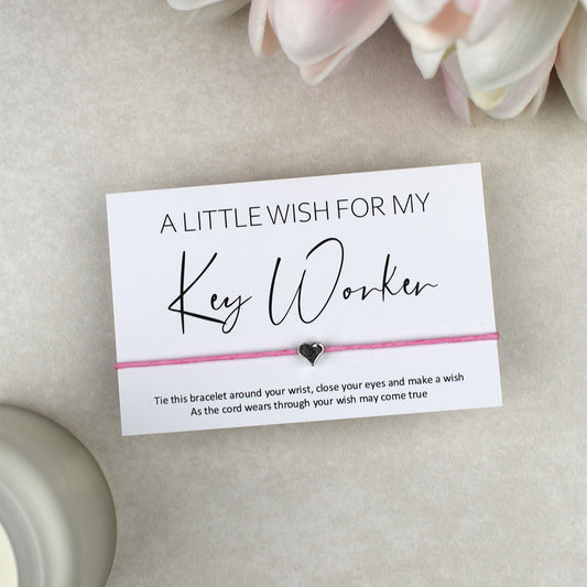 CLEARANCE  - A Little Wish For My Key Worker Wish Bracelet | Heart Charm