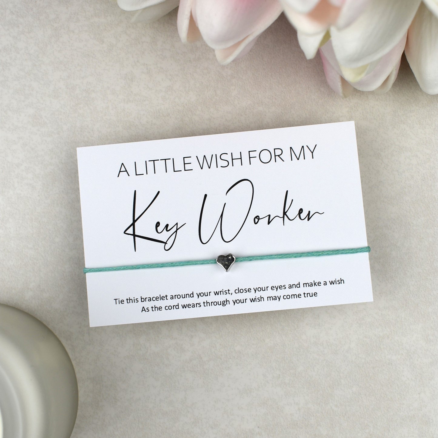 CLEARANCE  - A Little Wish For My Key Worker Wish Bracelet | Heart Charm