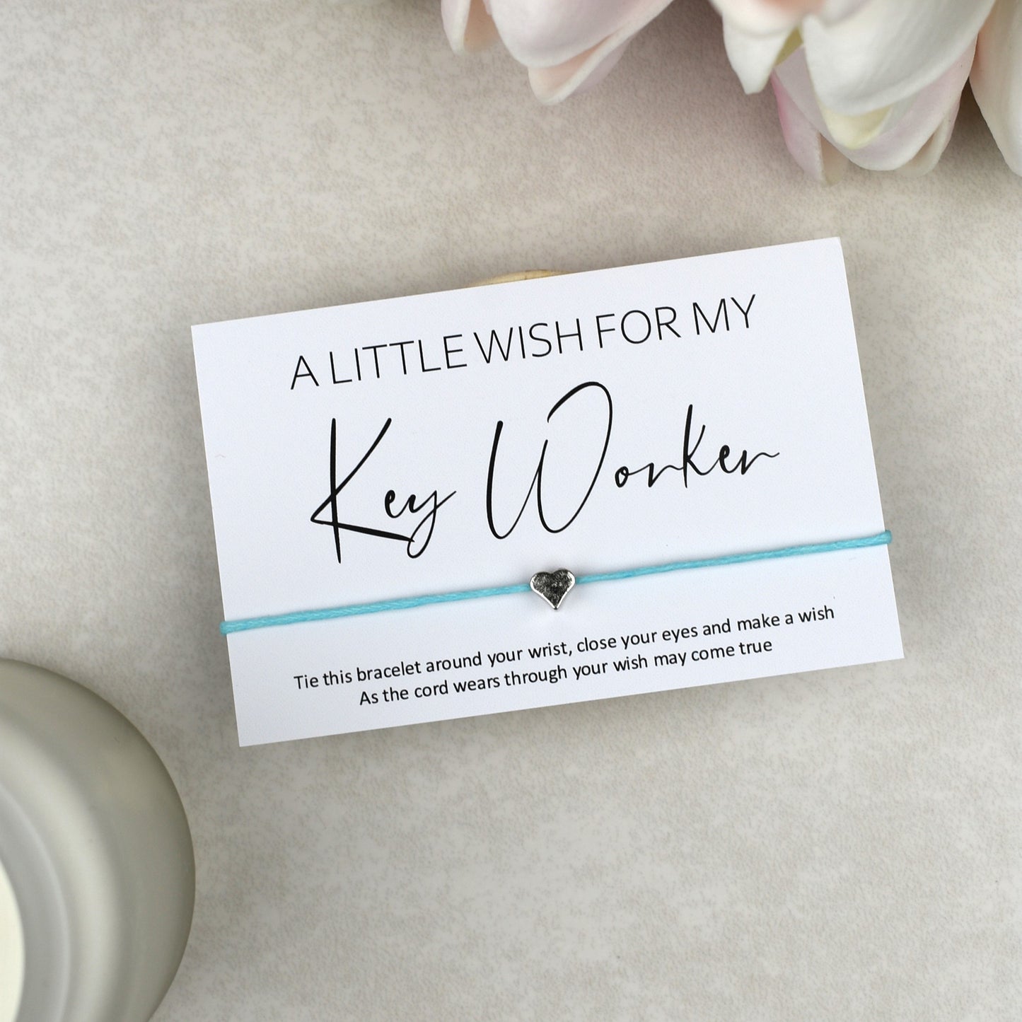 CLEARANCE  - A Little Wish For My Key Worker Wish Bracelet | Heart Charm