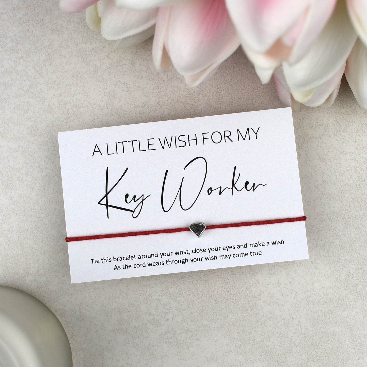 CLEARANCE  - A Little Wish For My Key Worker Wish Bracelet | Heart Charm