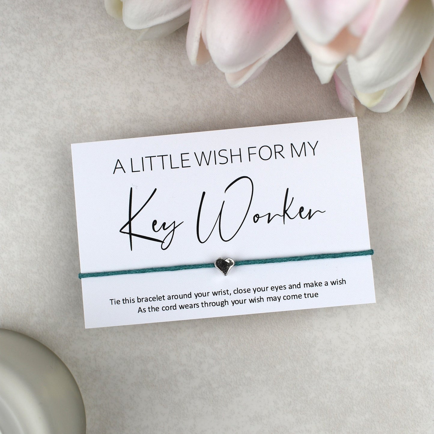 CLEARANCE  - A Little Wish For My Key Worker Wish Bracelet | Heart Charm