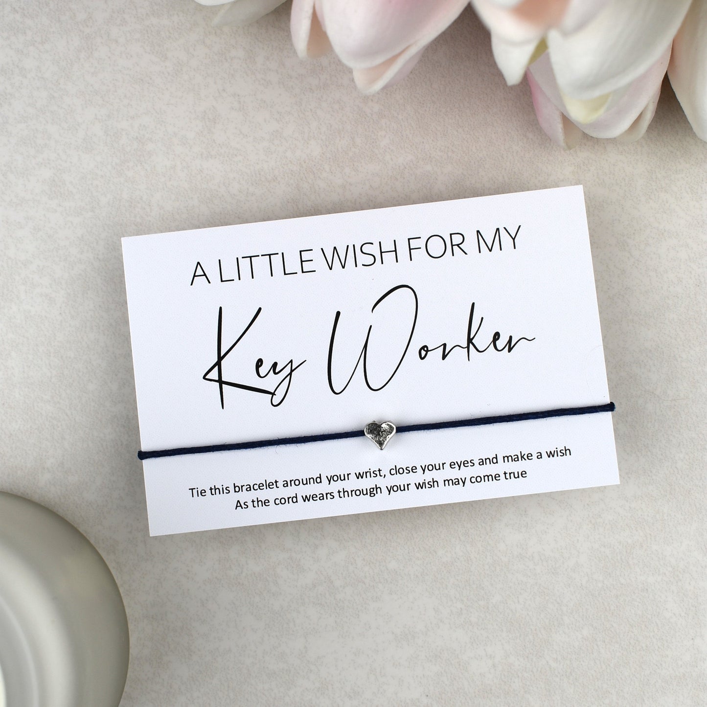 CLEARANCE  - A Little Wish For My Key Worker Wish Bracelet | Heart Charm
