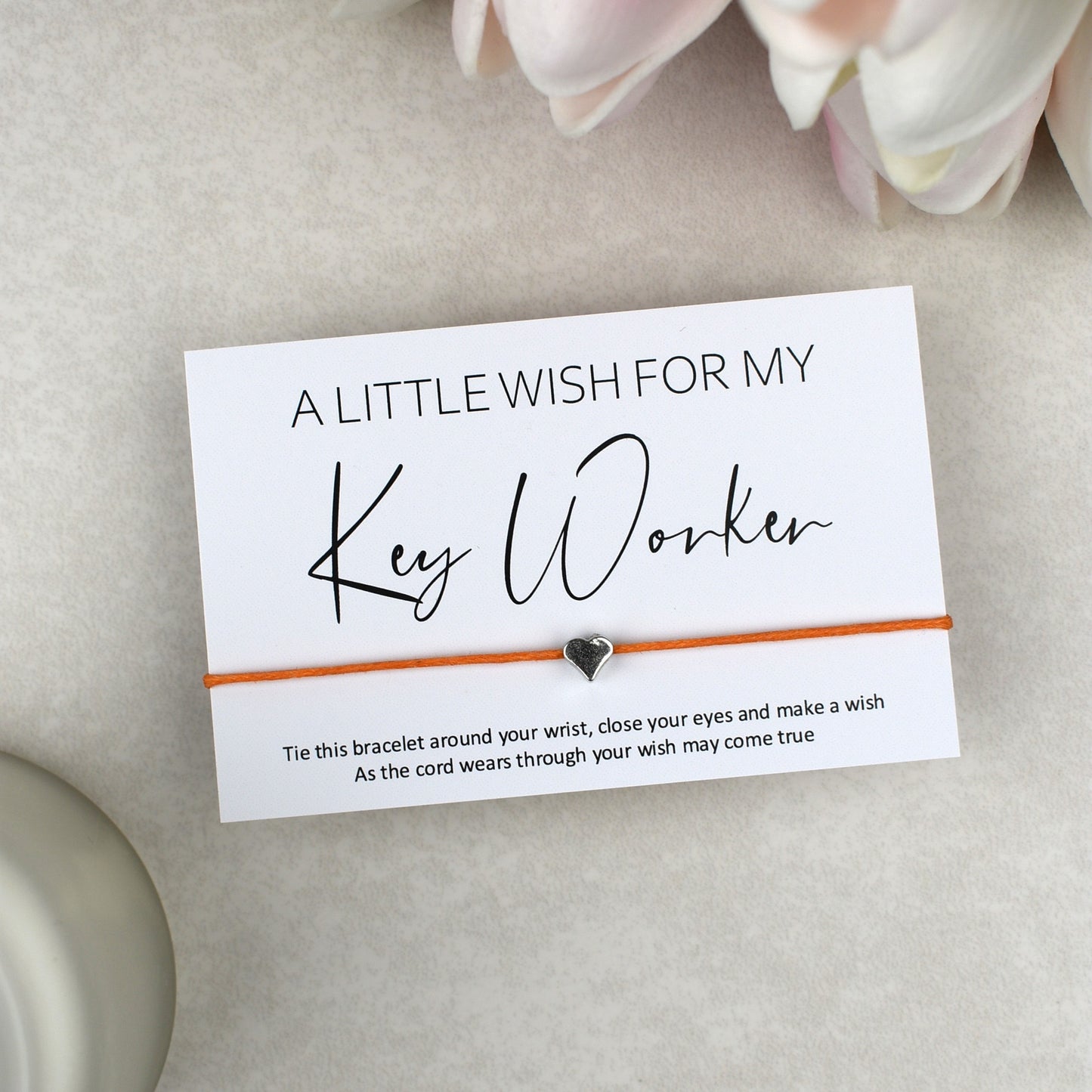 CLEARANCE  - A Little Wish For My Key Worker Wish Bracelet | Heart Charm