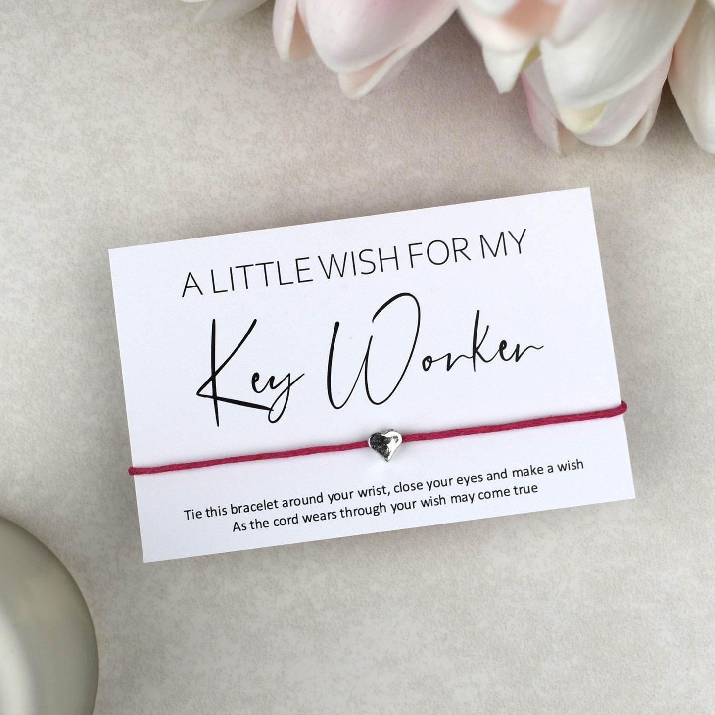 CLEARANCE  - A Little Wish For My Key Worker Wish Bracelet | Heart Charm