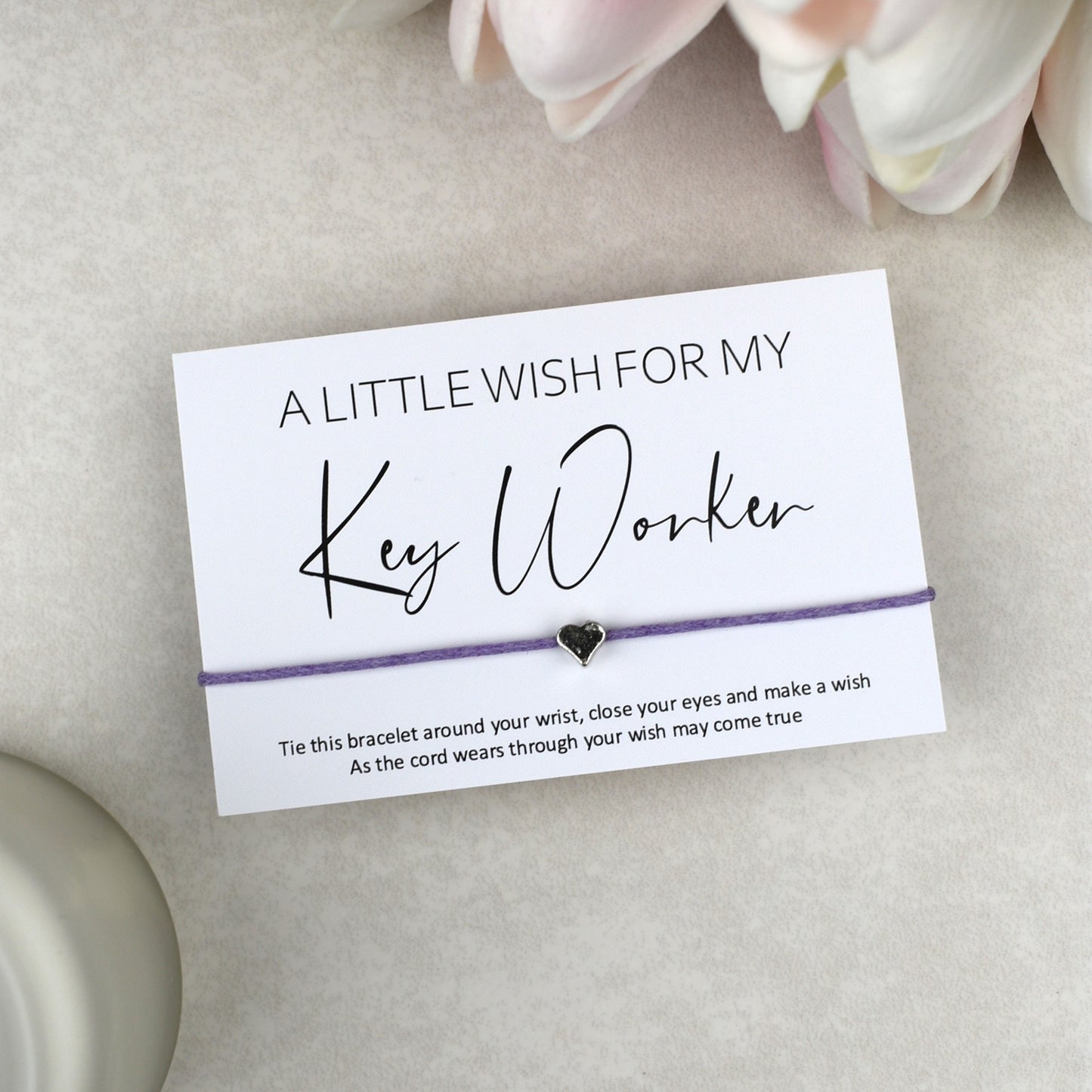CLEARANCE  - A Little Wish For My Key Worker Wish Bracelet | Heart Charm