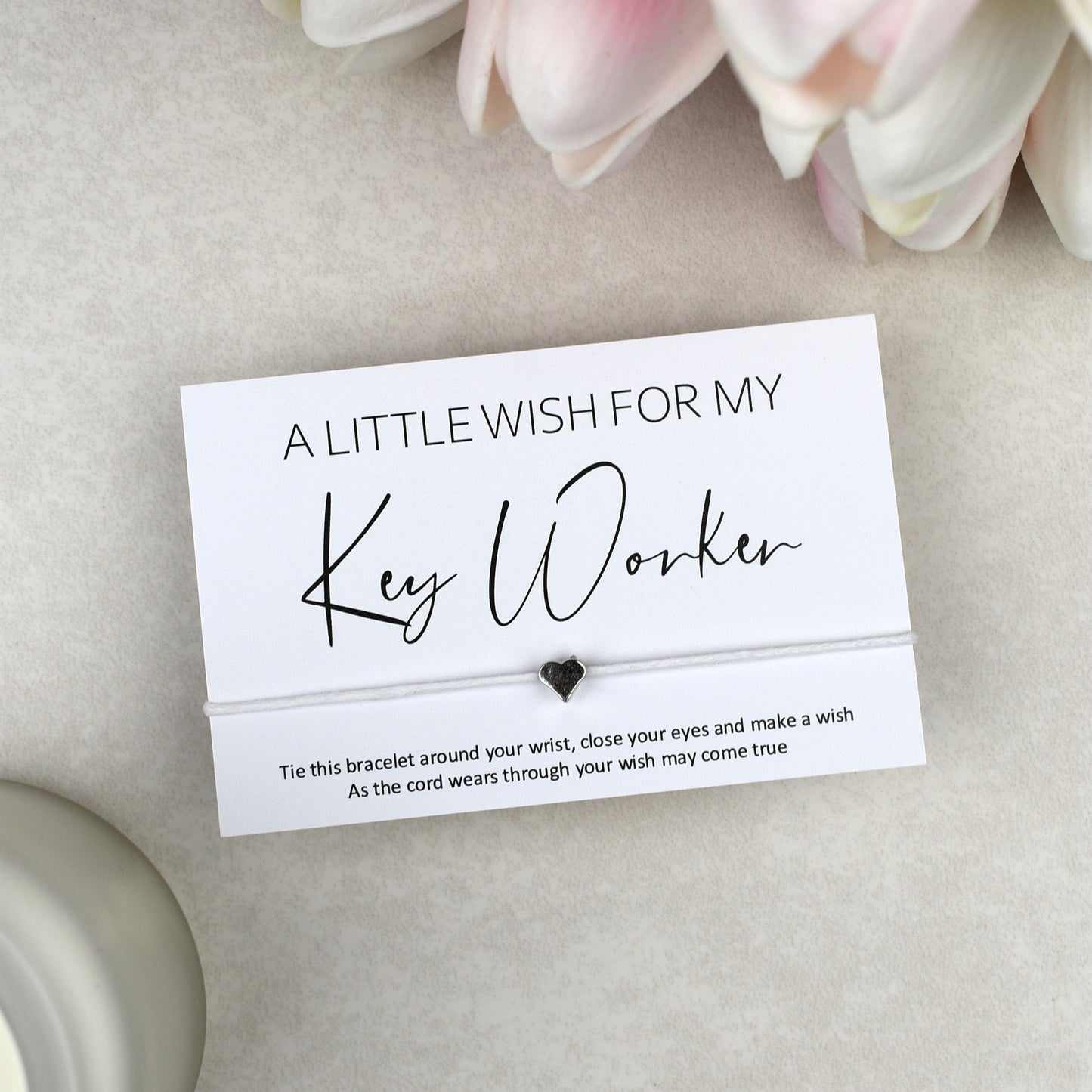 CLEARANCE  - A Little Wish For My Key Worker Wish Bracelet | Heart Charm
