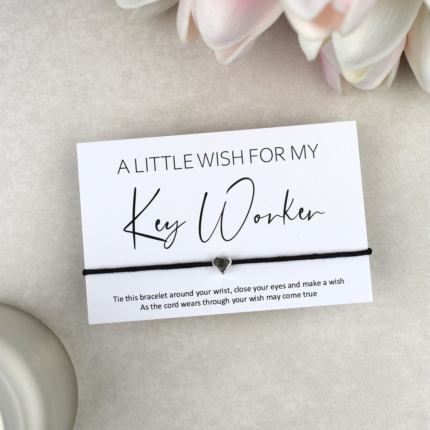 CLEARANCE  - A Little Wish For My Key Worker Wish Bracelet | Heart Charm