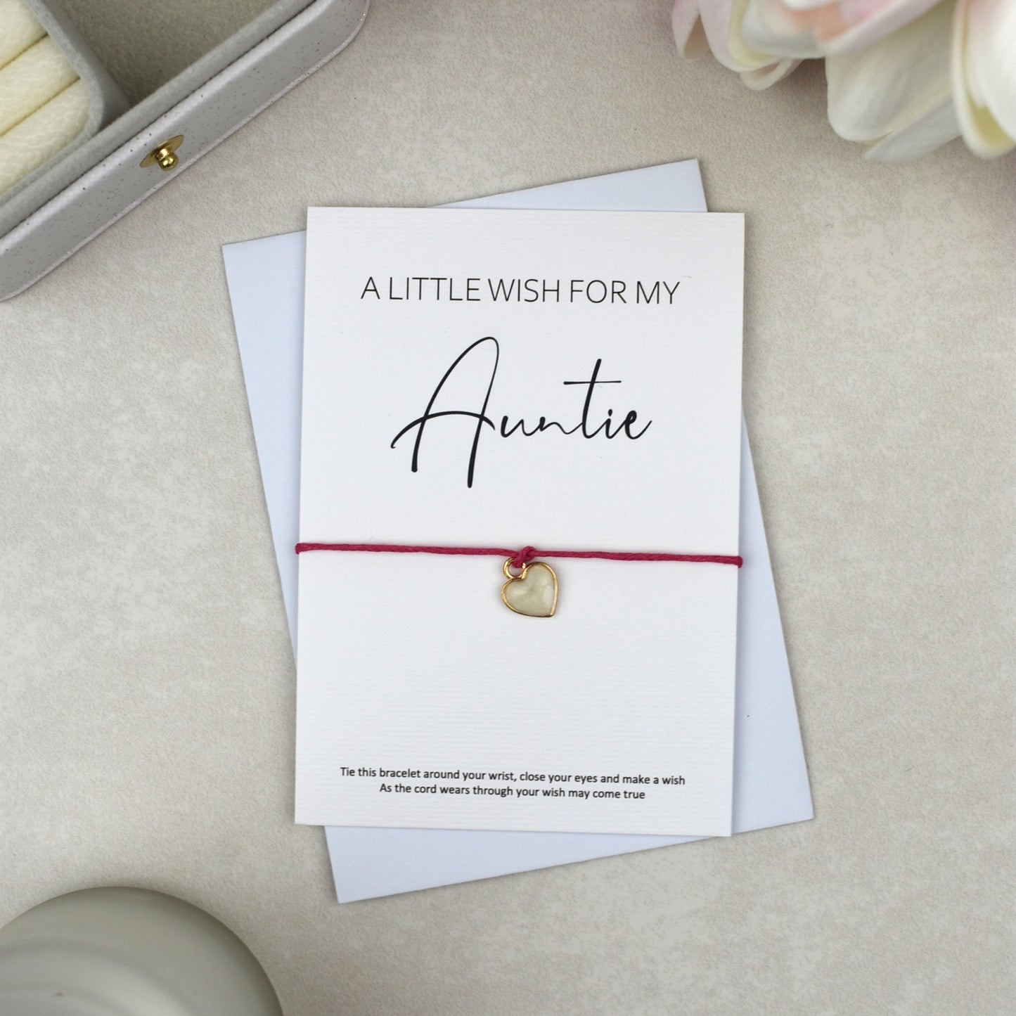 CLEARANCE - A Little Wish For My Auntie Wish Bracelet | Heart Charm