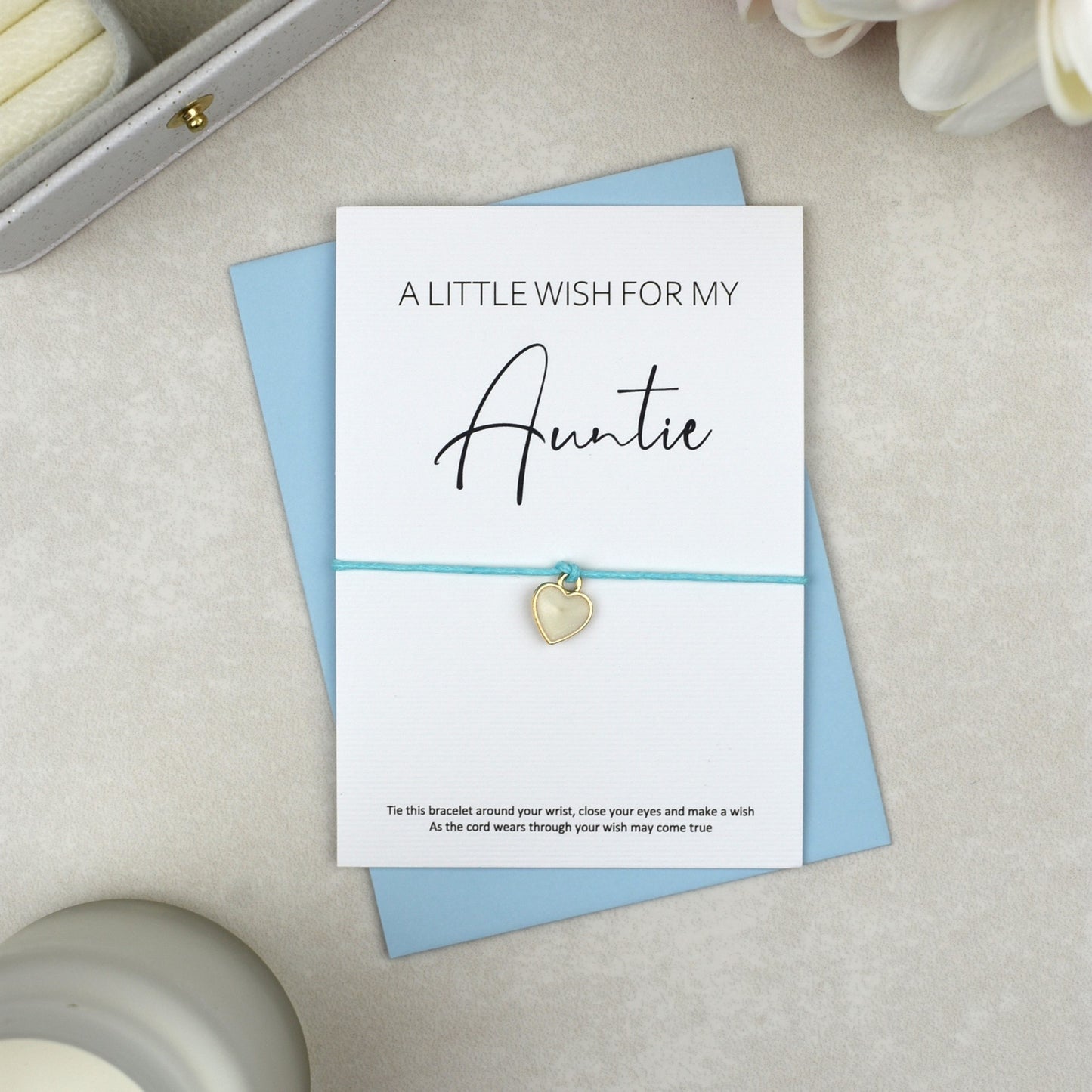 CLEARANCE - A Little Wish For My Auntie Wish Bracelet | Heart Charm