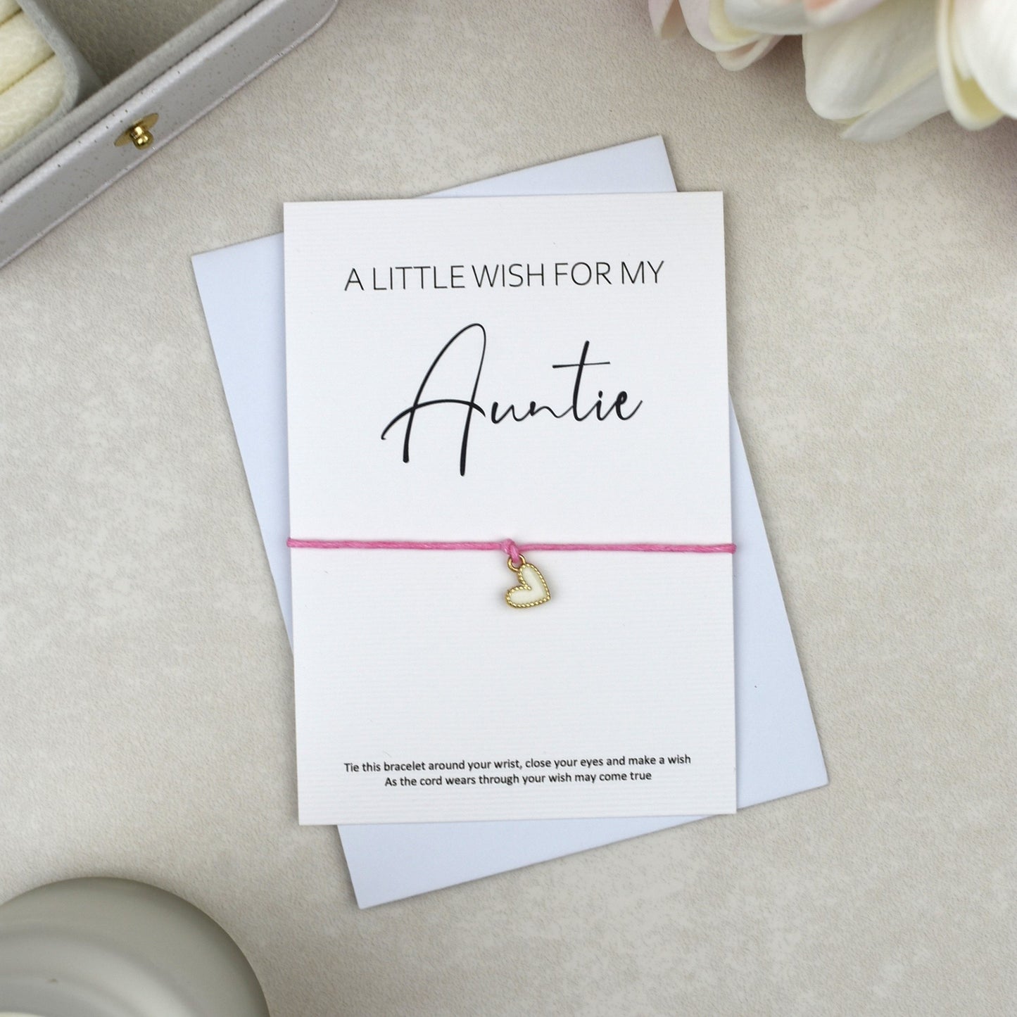 CLEARANCE - A Little Wish For My Auntie Wish Bracelet | Heart Charm