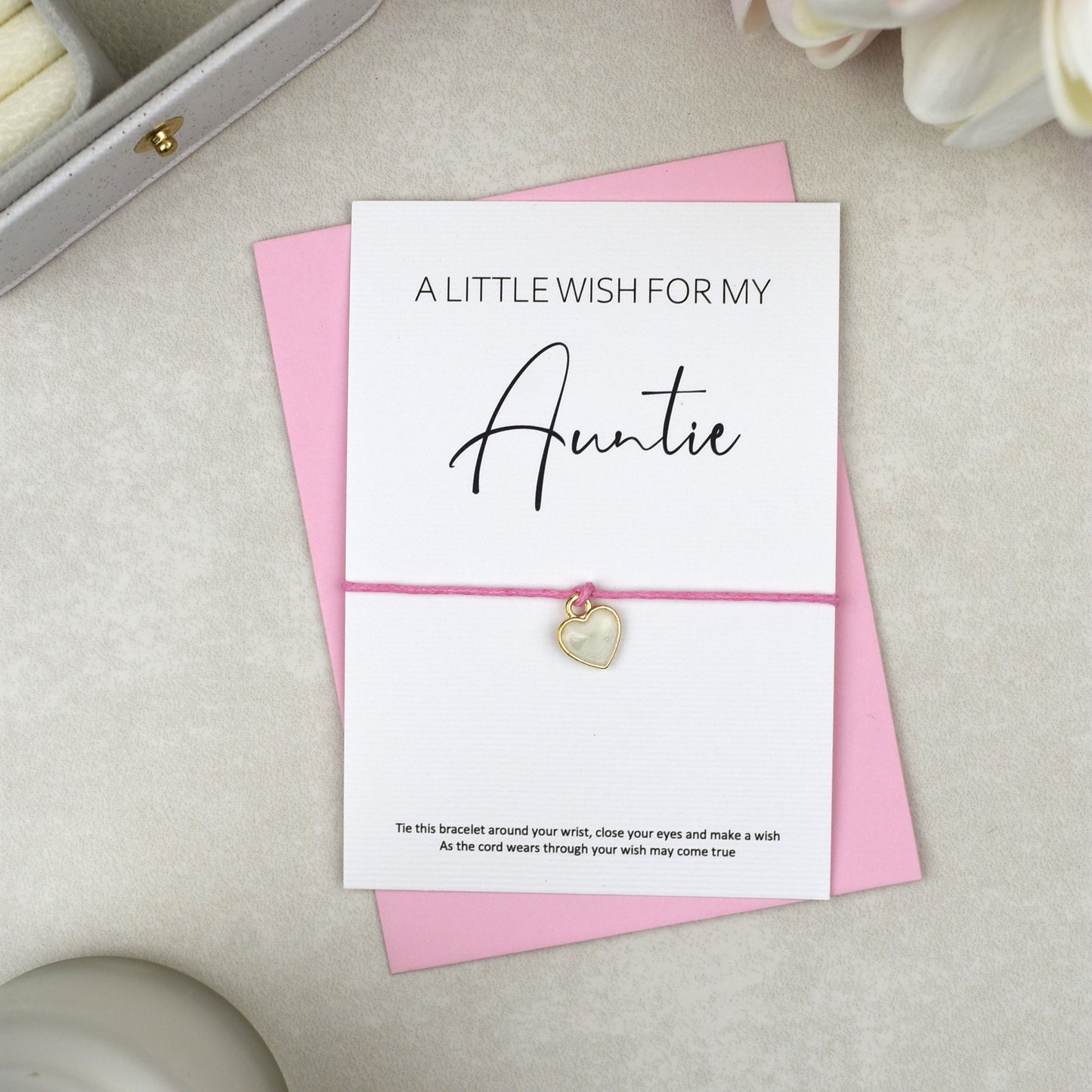 CLEARANCE - A Little Wish For My Auntie Wish Bracelet | Heart Charm