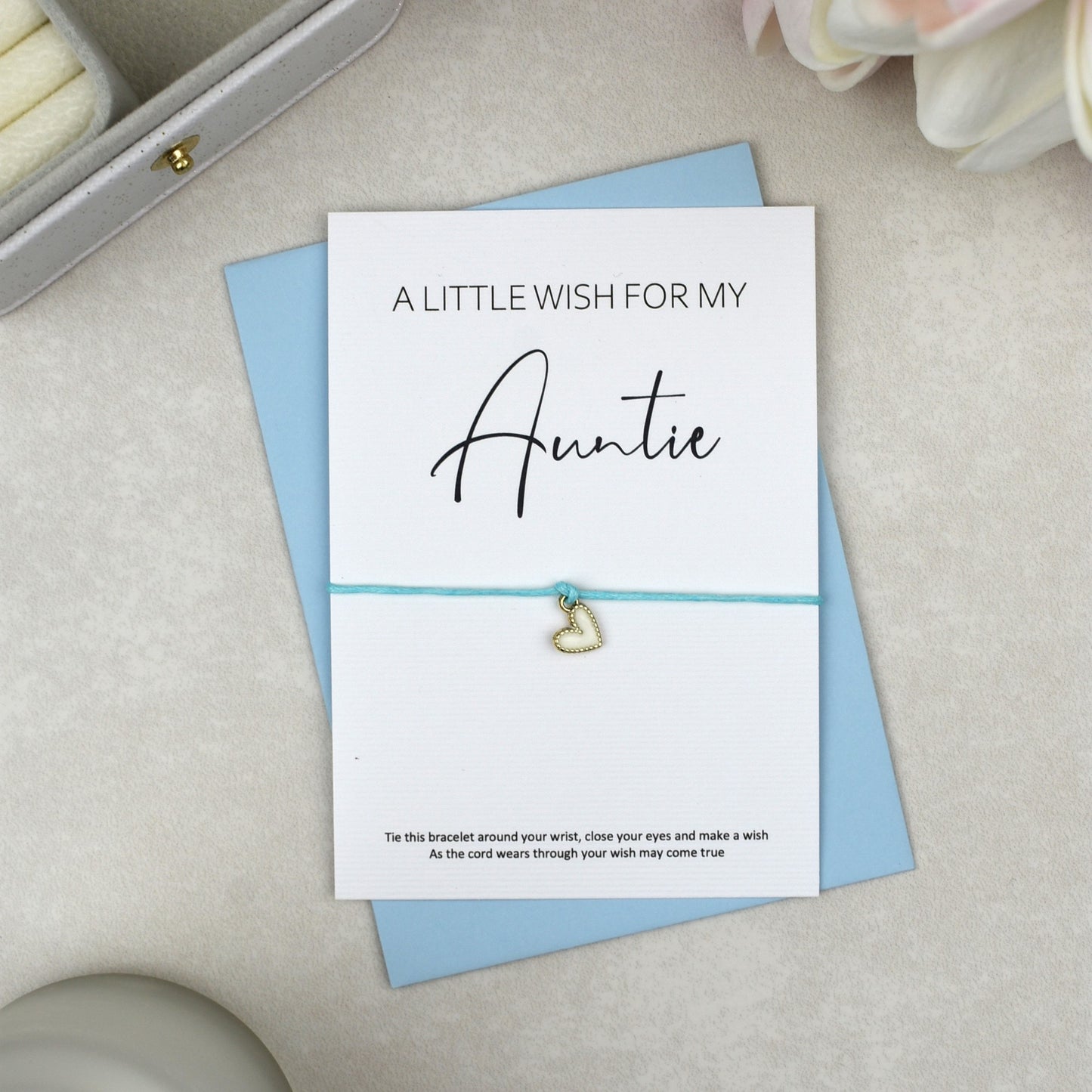 CLEARANCE - A Little Wish For My Auntie Wish Bracelet | Heart Charm