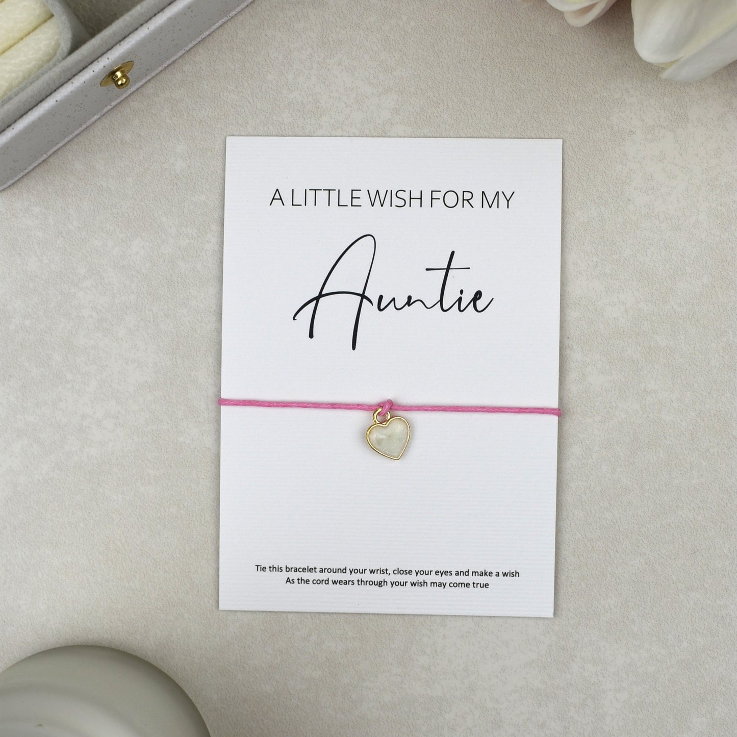 CLEARANCE - A Little Wish For My Auntie Wish Bracelet | Heart Charm