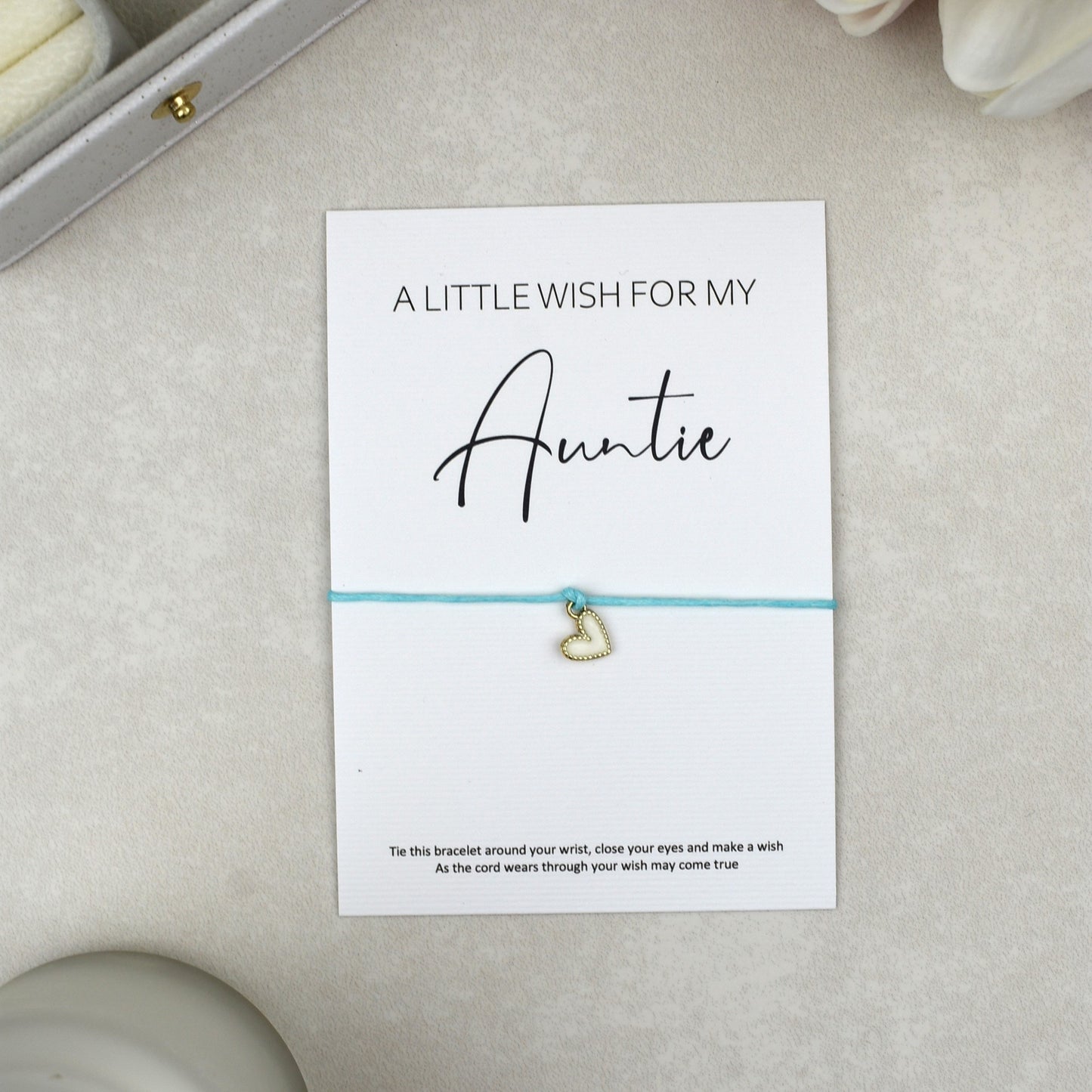CLEARANCE - A Little Wish For My Auntie Wish Bracelet | Heart Charm