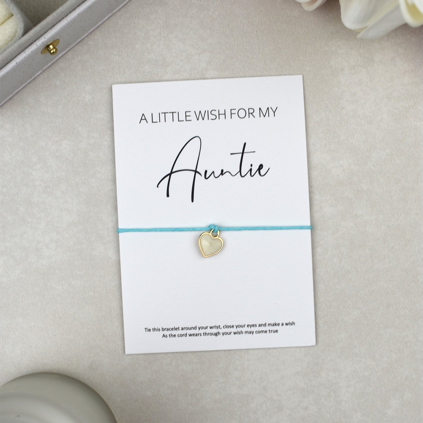 CLEARANCE - A Little Wish For My Auntie Wish Bracelet | Heart Charm