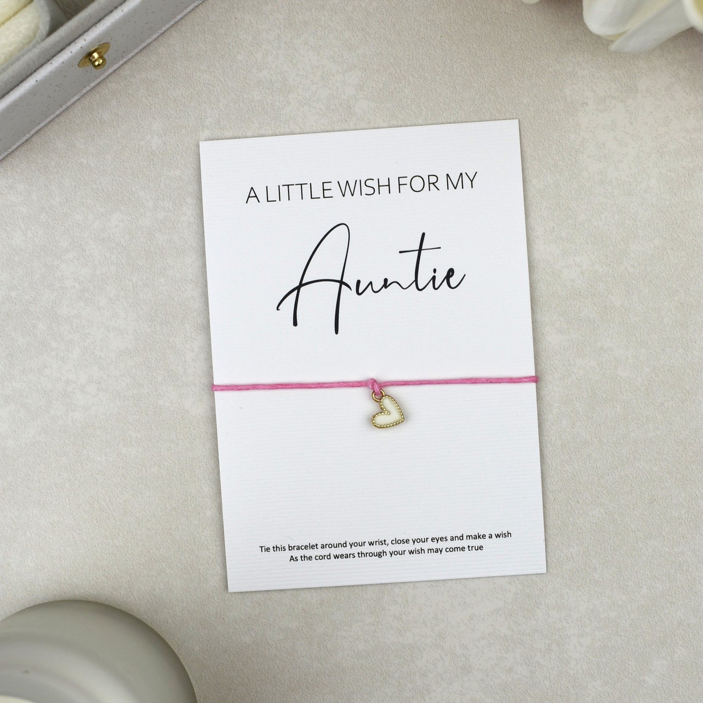 CLEARANCE - A Little Wish For My Auntie Wish Bracelet | Heart Charm