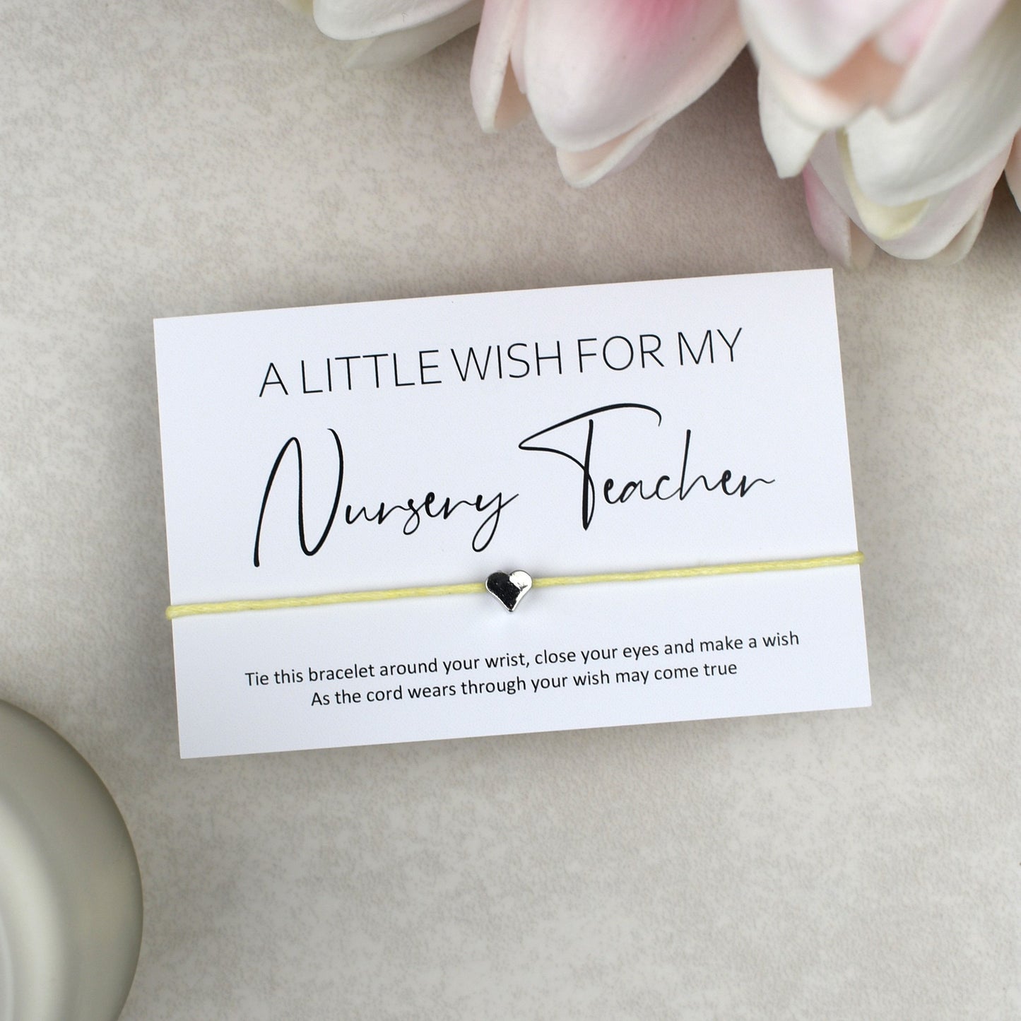 CLEARANCE - A Little Wish For My Nursery Teacher Wish Bracelet | Heart Charm
