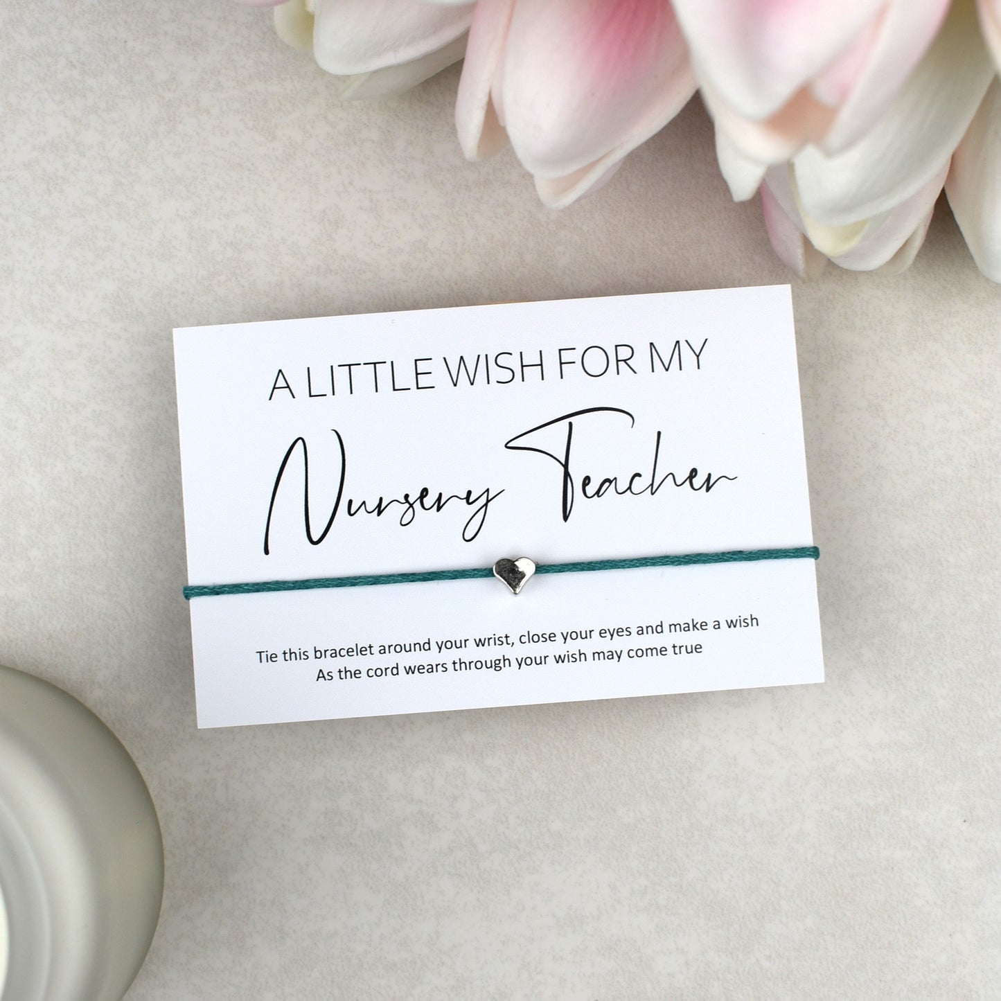 CLEARANCE - A Little Wish For My Nursery Teacher Wish Bracelet | Heart Charm