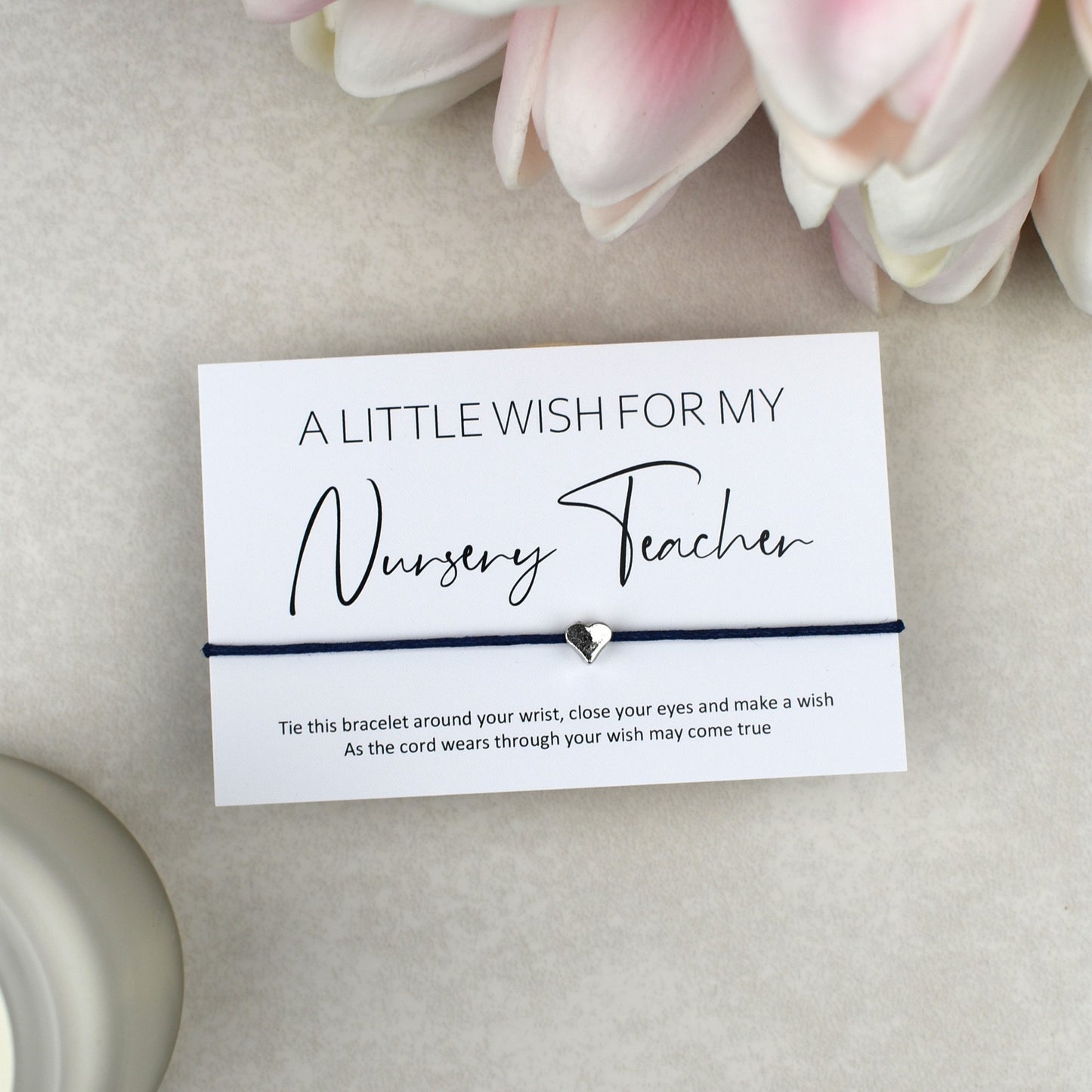 CLEARANCE - A Little Wish For My Nursery Teacher Wish Bracelet | Heart Charm