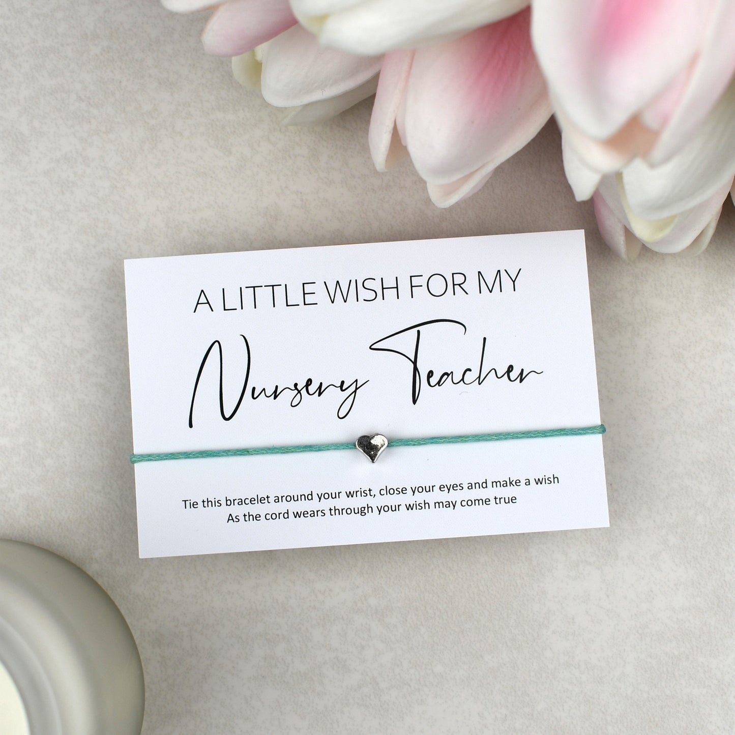 CLEARANCE - A Little Wish For My Nursery Teacher Wish Bracelet | Heart Charm