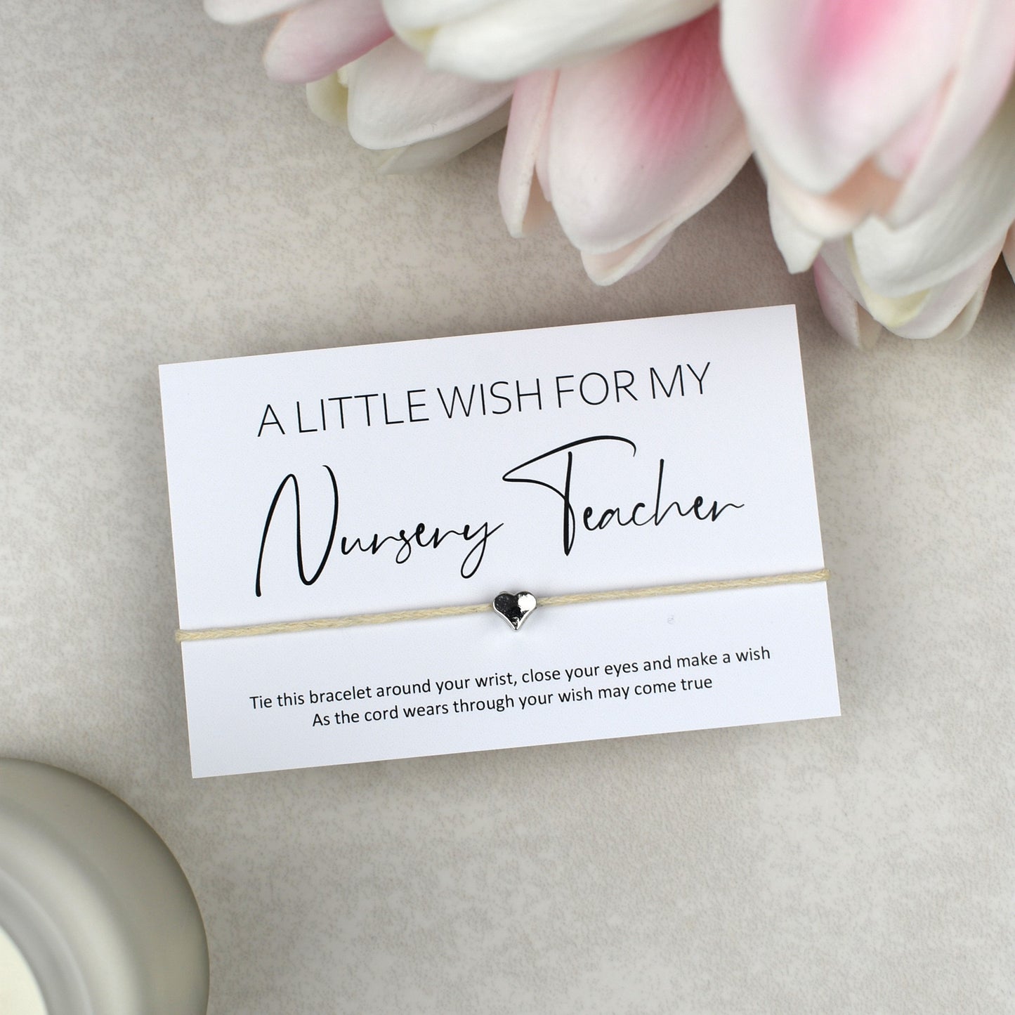 CLEARANCE - A Little Wish For My Nursery Teacher Wish Bracelet | Heart Charm