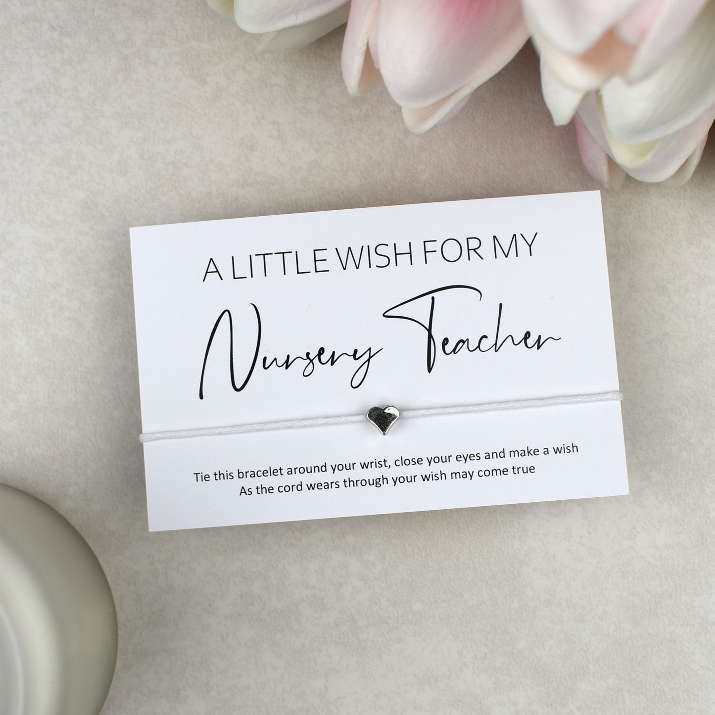 CLEARANCE - A Little Wish For My Nursery Teacher Wish Bracelet | Heart Charm