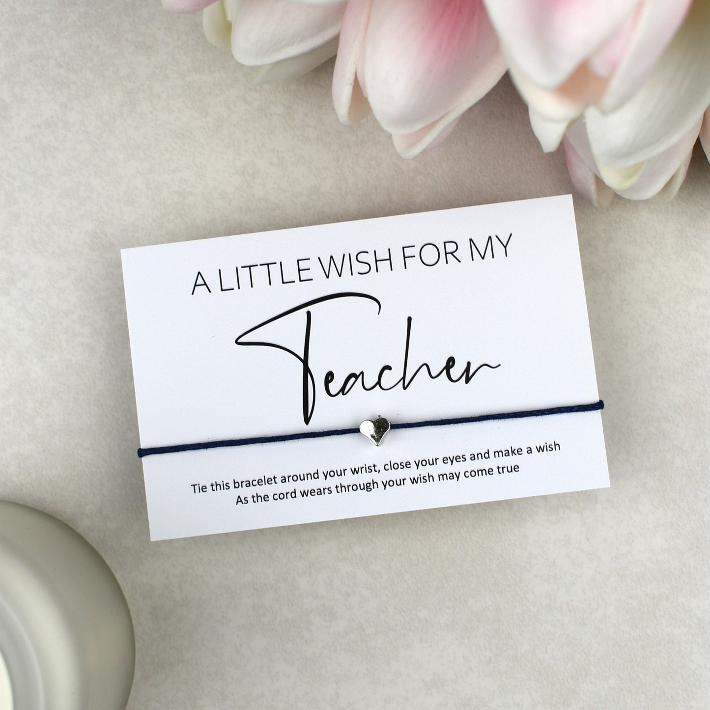 CLEARANCE - A Little Wish For My Teacher Wish Bracelet | Heart Charm