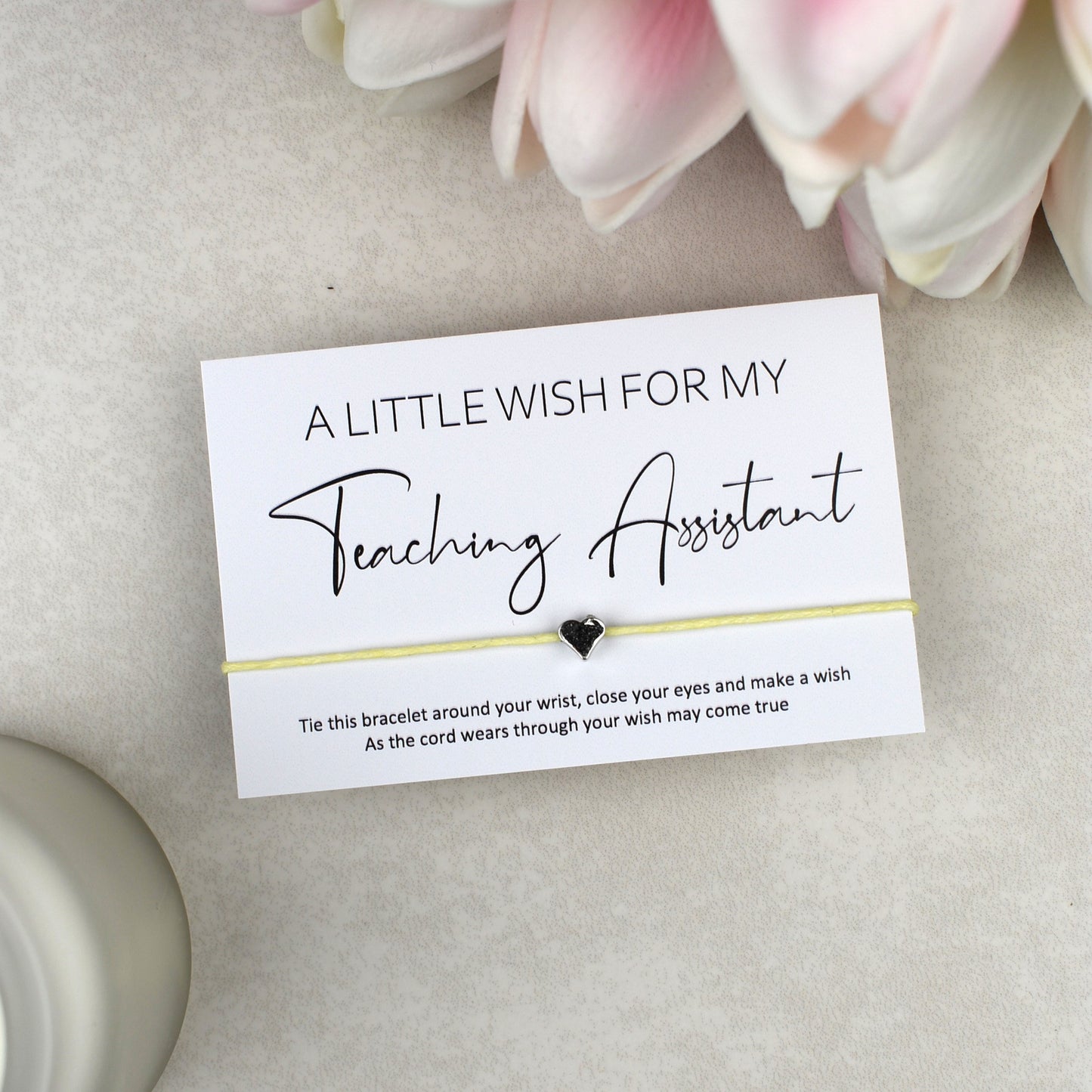 CLEARANCE - A Little Wish For My Teaching Assistant Wish Bracelet | Heart Charm