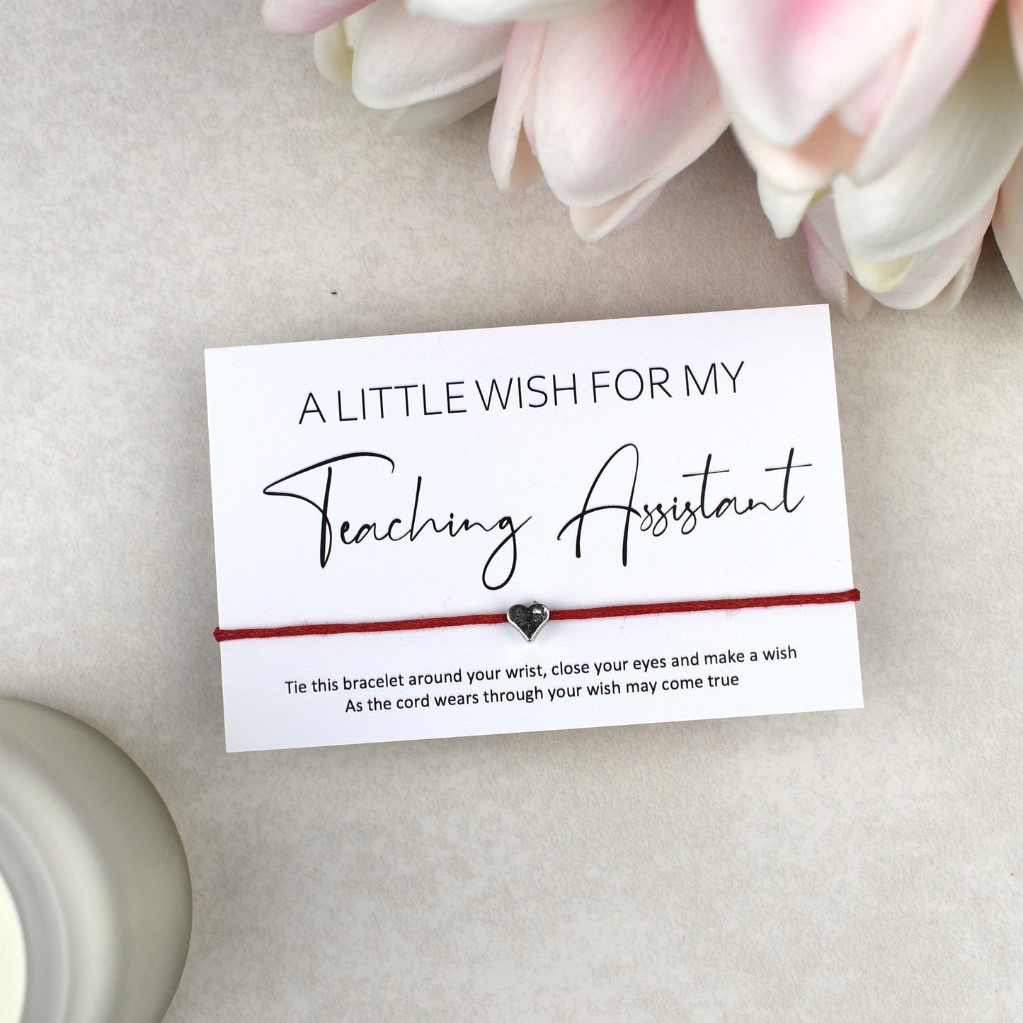 CLEARANCE - A Little Wish For My Teaching Assistant Wish Bracelet | Heart Charm
