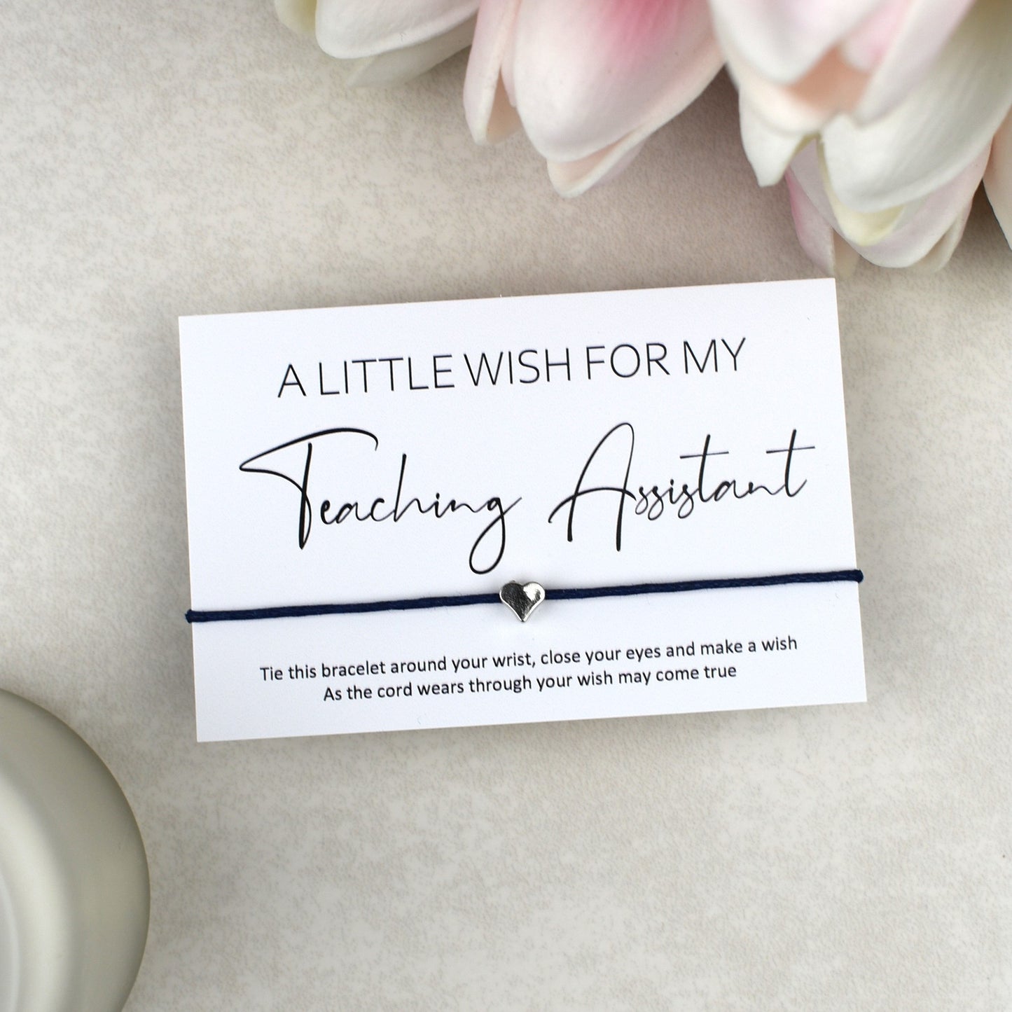 CLEARANCE - A Little Wish For My Teaching Assistant Wish Bracelet | Heart Charm