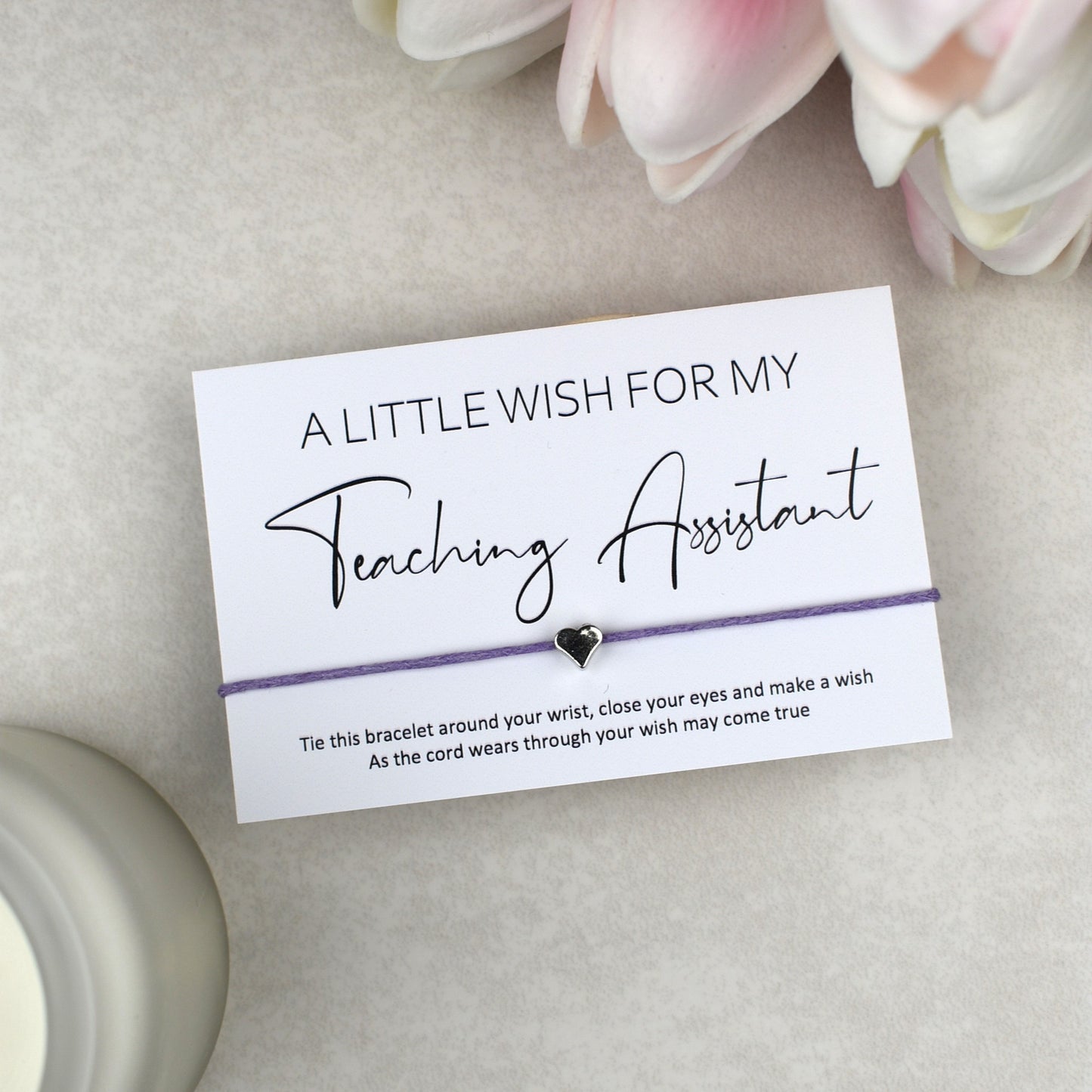 CLEARANCE - A Little Wish For My Teaching Assistant Wish Bracelet | Heart Charm