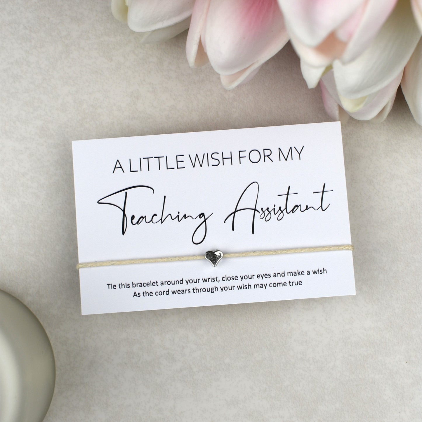 CLEARANCE - A Little Wish For My Teaching Assistant Wish Bracelet | Heart Charm