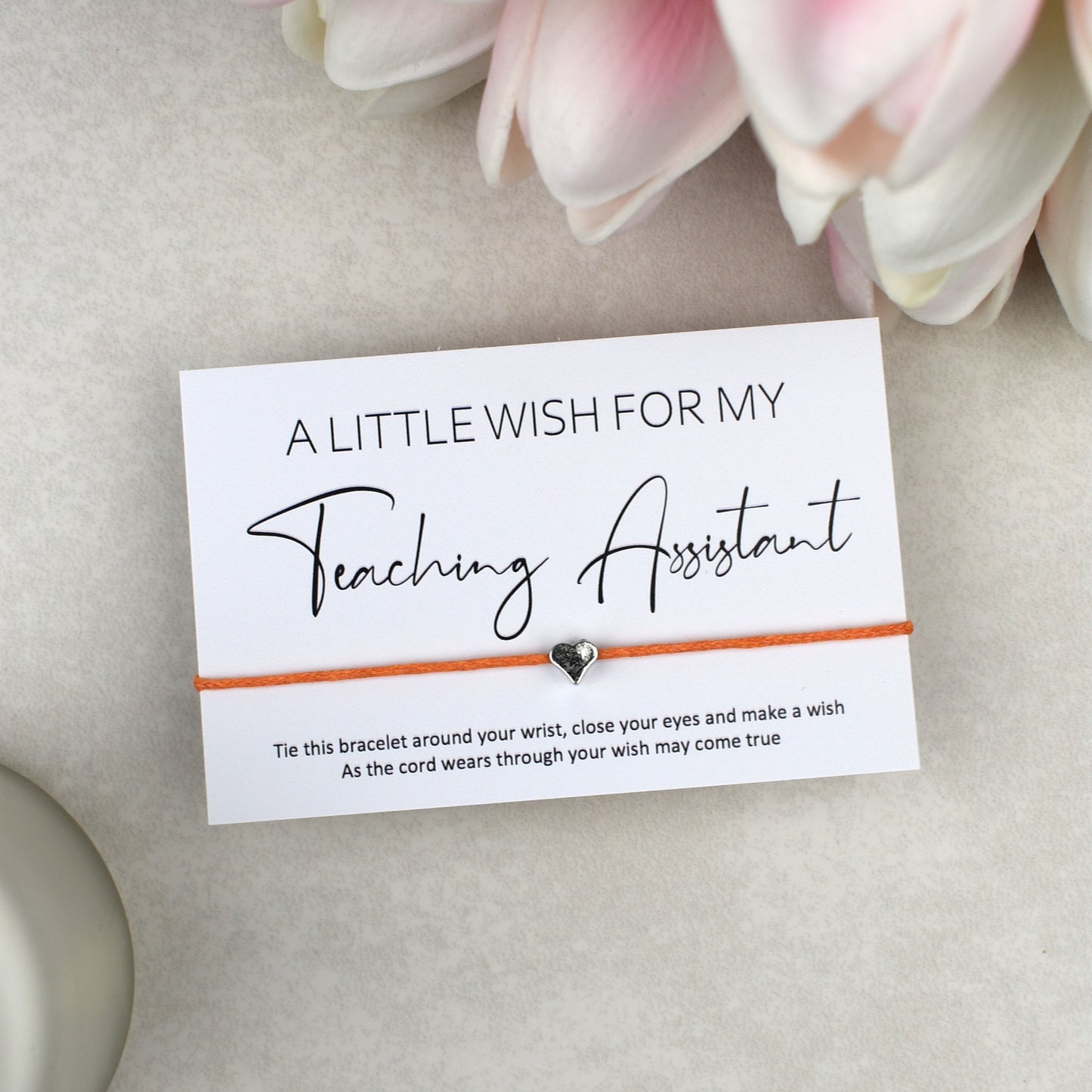 CLEARANCE - A Little Wish For My Teaching Assistant Wish Bracelet | Heart Charm