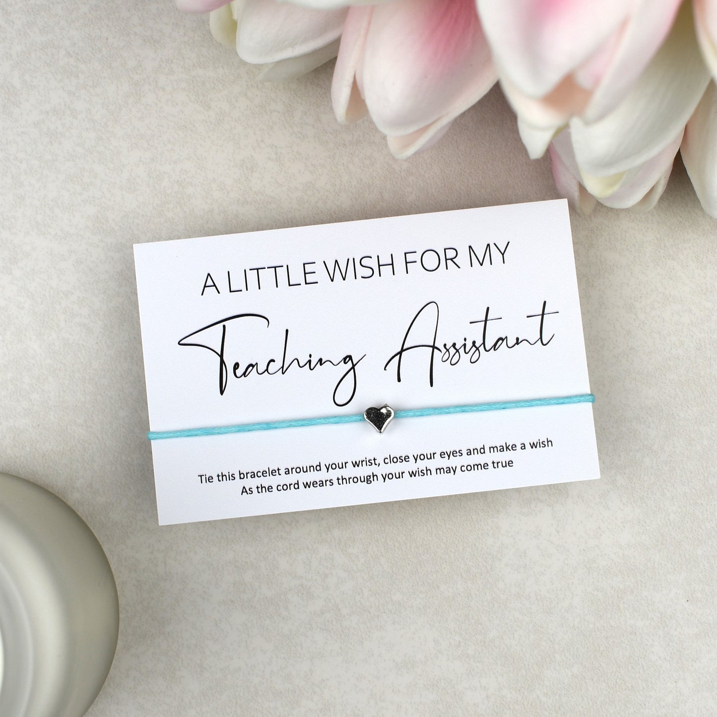 CLEARANCE - A Little Wish For My Teaching Assistant Wish Bracelet | Heart Charm