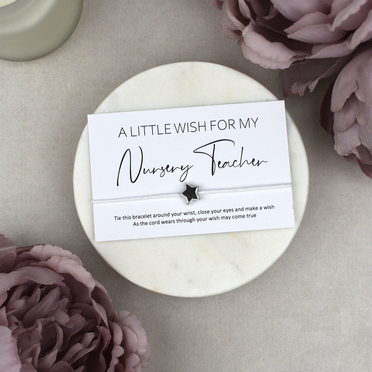 CLEARANCE - A Little Wish For My Nursery Teacher Wish Bracelet | Star Charm