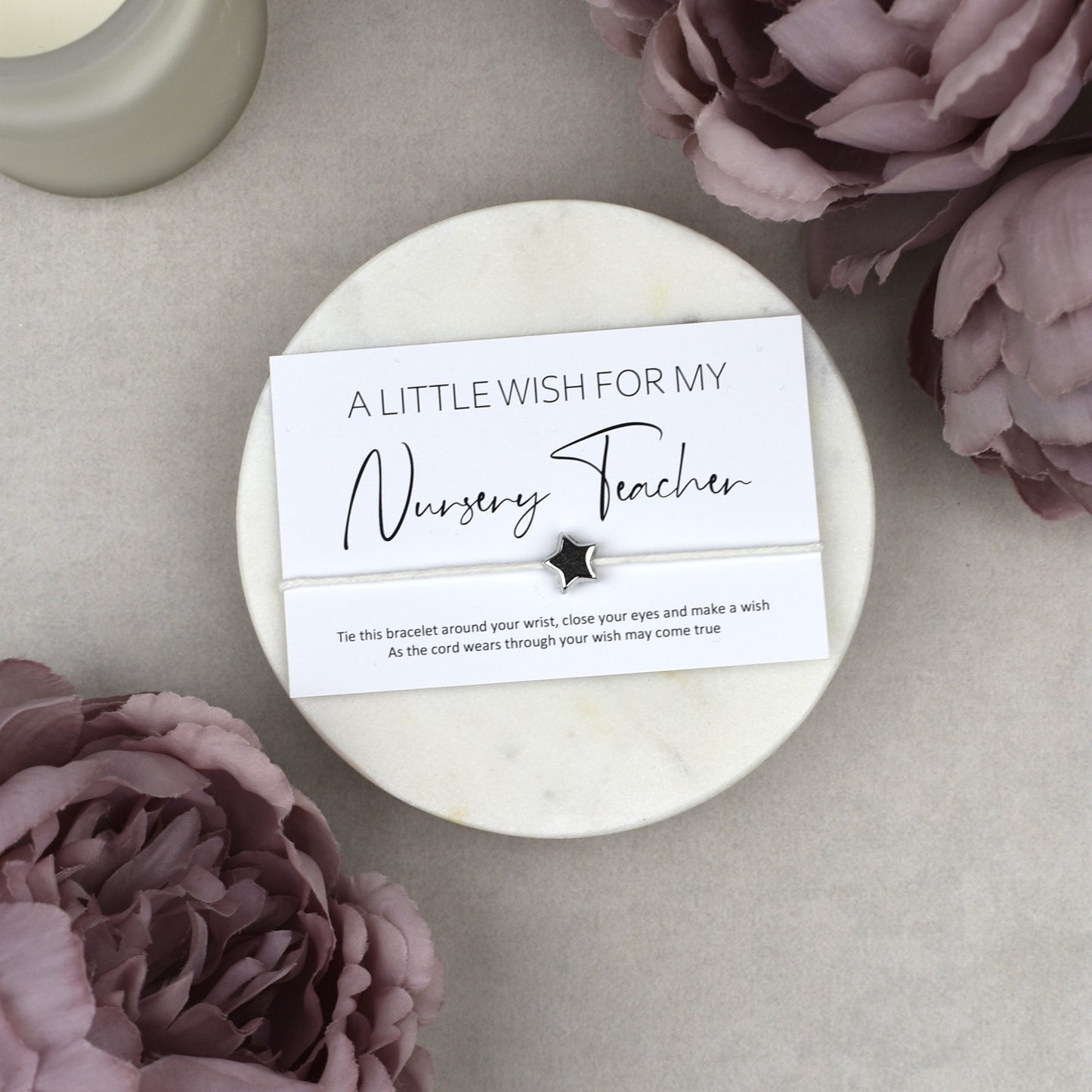 CLEARANCE - A Little Wish For My Nursery Teacher Wish Bracelet | Star Charm