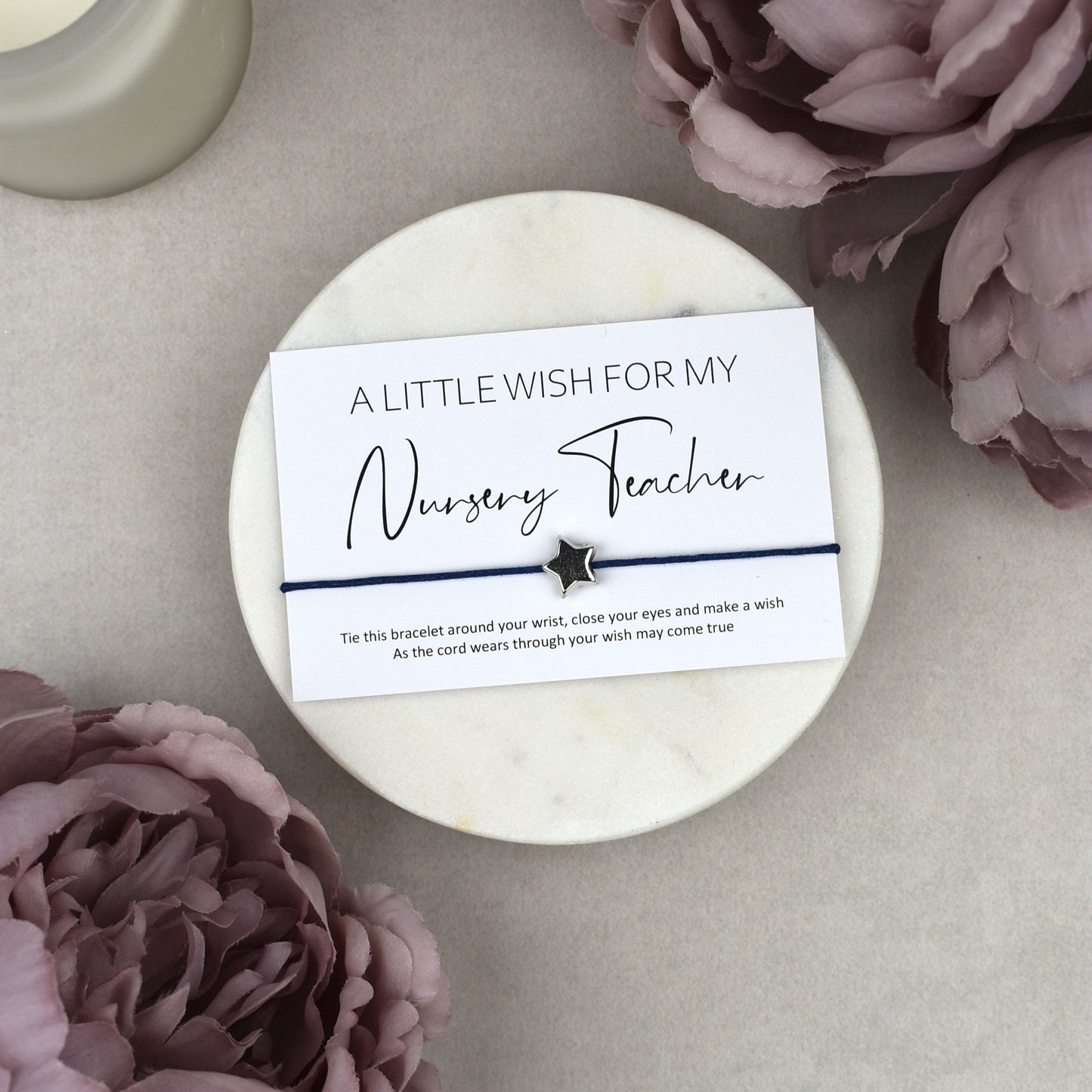 CLEARANCE - A Little Wish For My Nursery Teacher Wish Bracelet | Star Charm