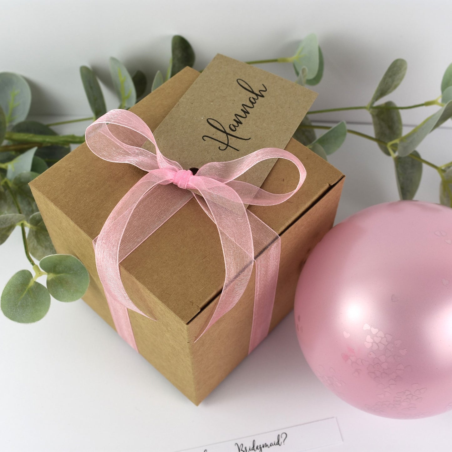 Personalised Pink Organza Balloon Proposal Box