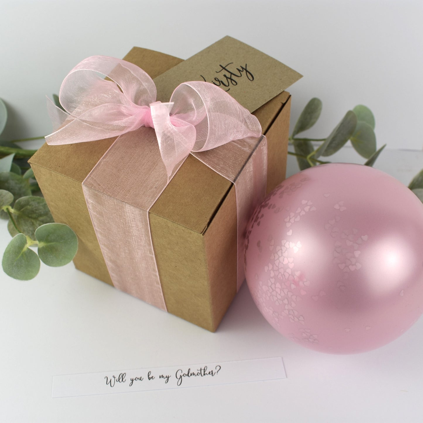 Personalised Pink Organza Balloon Proposal Box